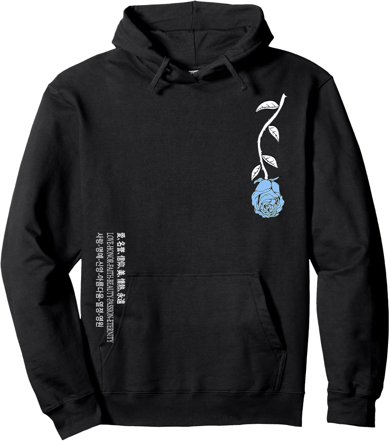 Blue Rose Never Lost In Translation Blue Graphic Hoodie - Hoodie | Black