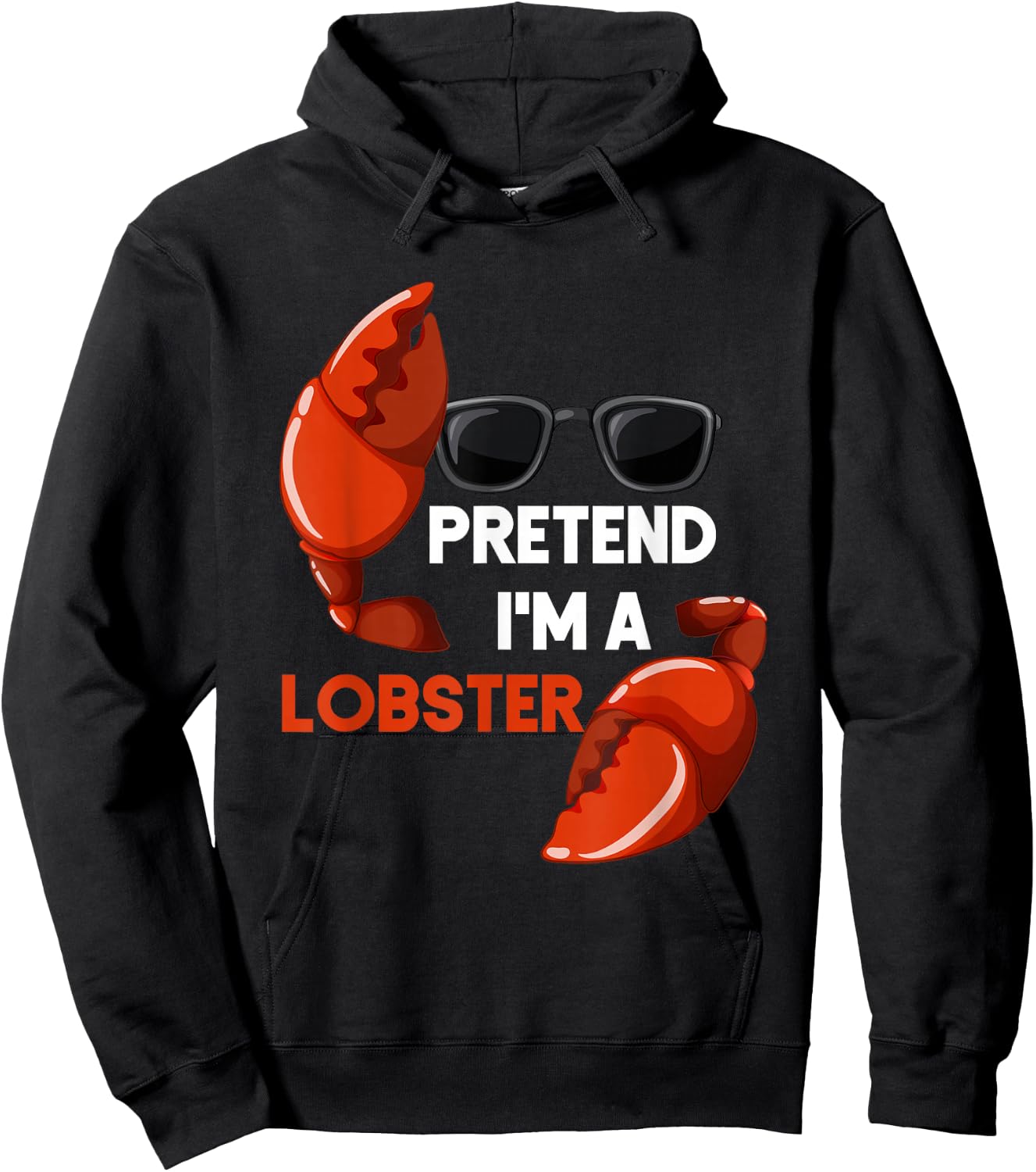 Pretend I'M A Lobster Funny Lazy Halloween Diy Seafood Hoodie - Hoodie | Black