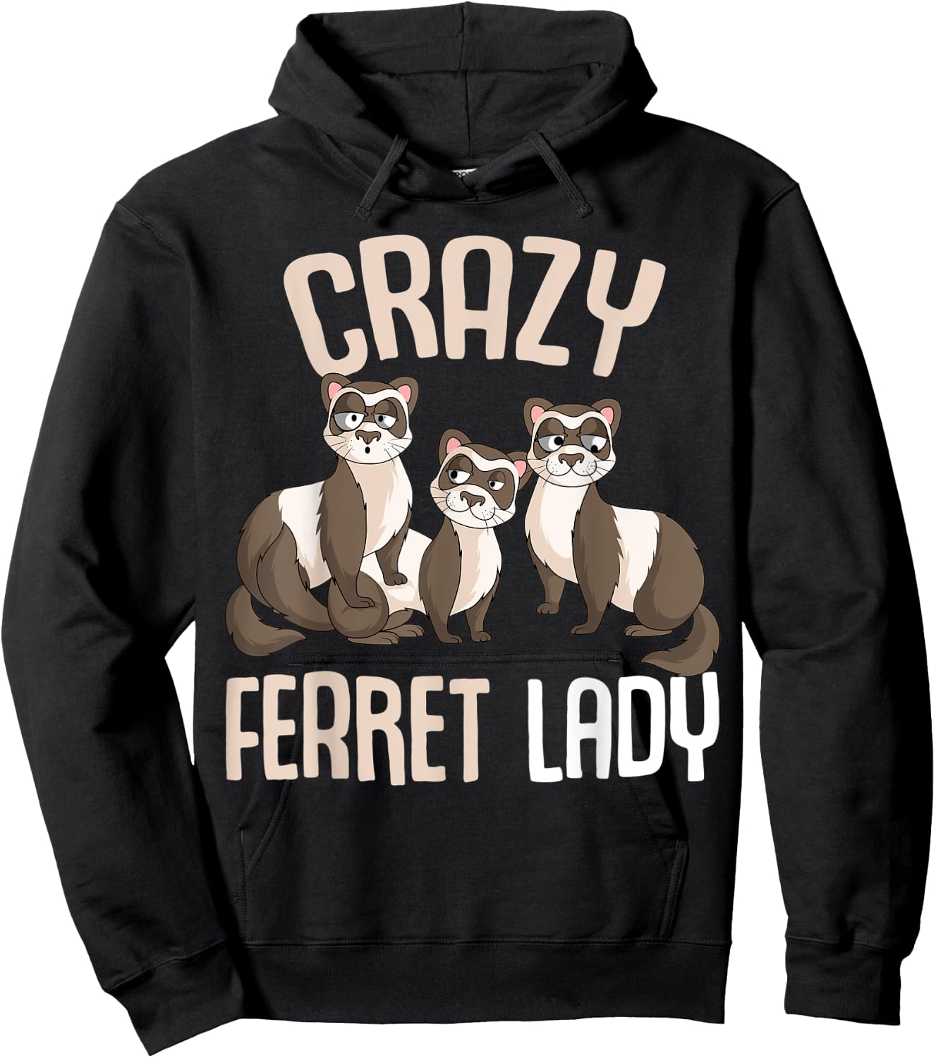 Crazy Ferret Lady Women Hoodie - Hoodie | Black