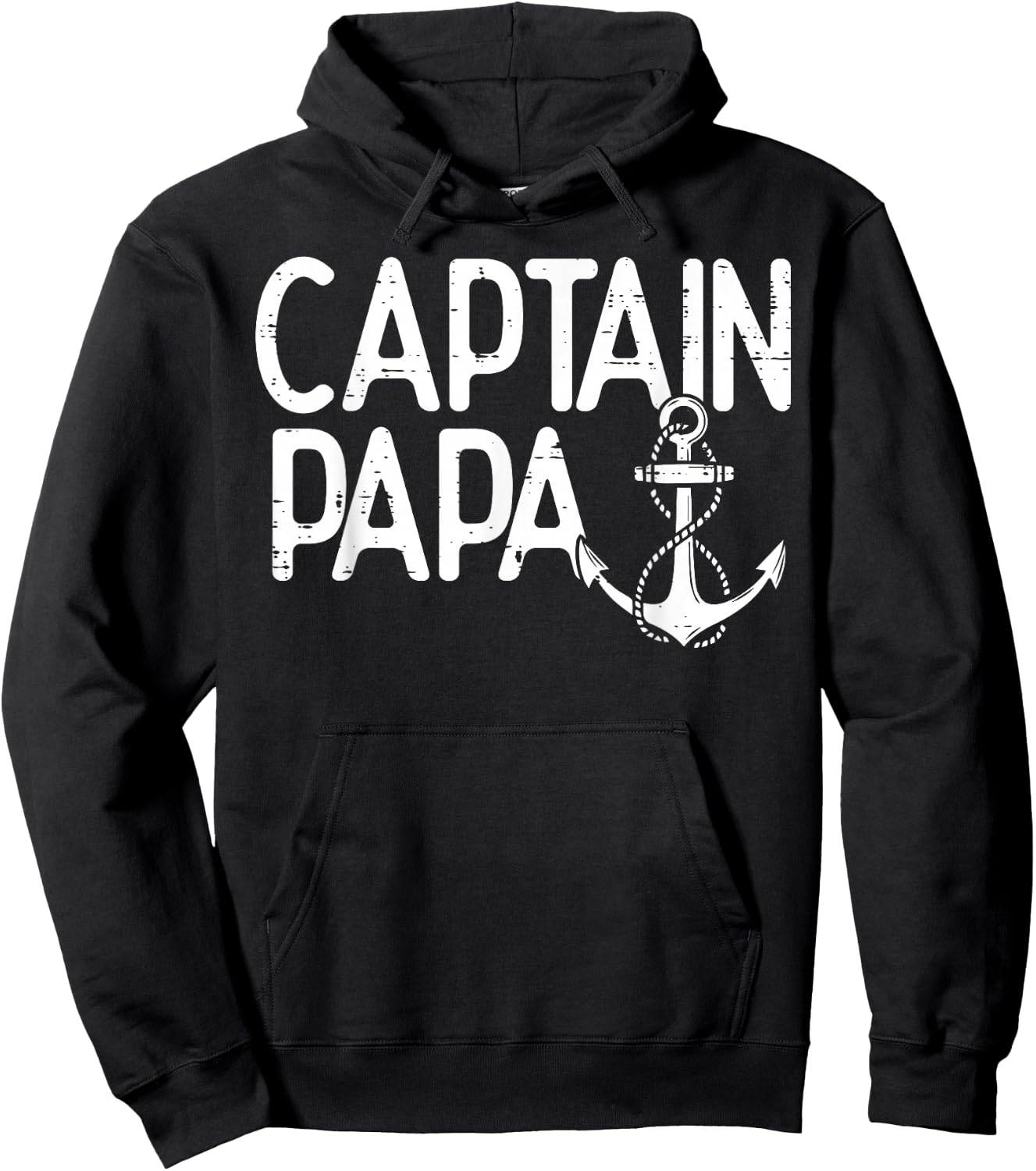 Fathers Day Captain Papa Anchor Grandpa Grandfather Boat Men Hoodie - Hoodie | Black