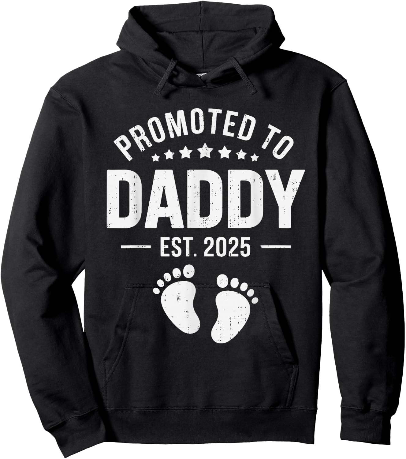 Promoted To Daddy Est. 2025 Baby New Daddy - First Time Dad Hoodie - Hoodie | Black