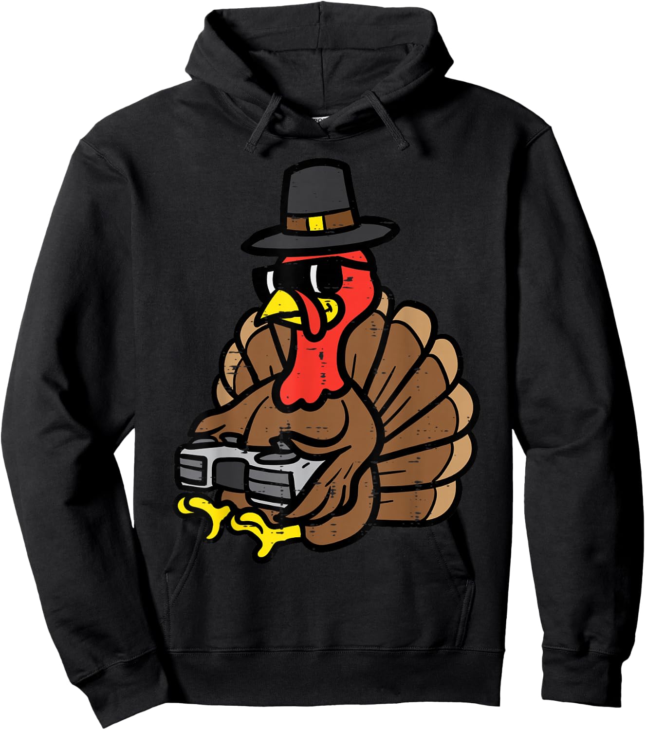 Thanksgiving Gamer Turkey Day Fall Gaming Men Boys Kids Teen Hoodie - Hoodie | Black