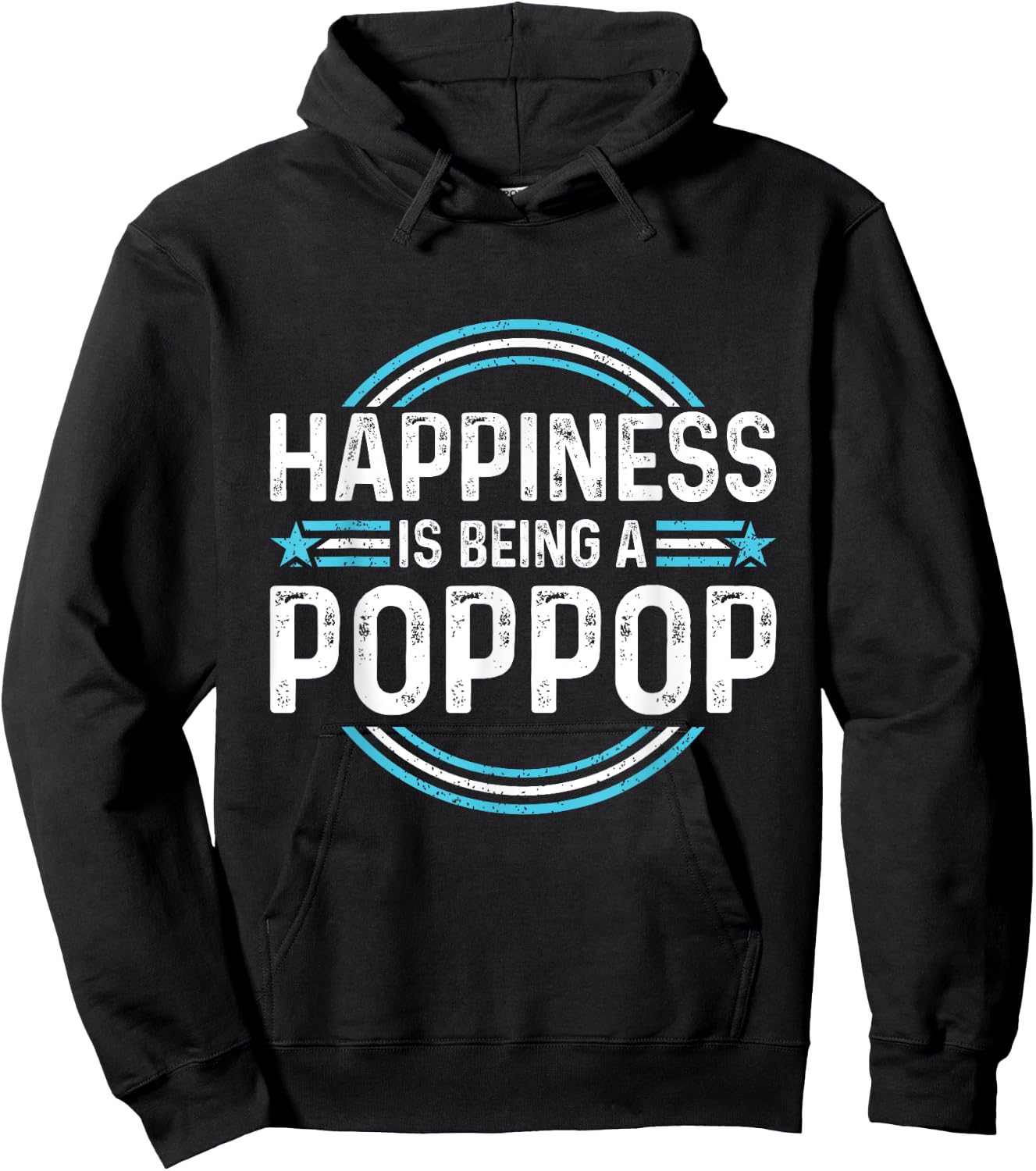 Happiness is Being a Poppop Funny Father's Day Dad Grandpa Hoodie - Hoodie | Black