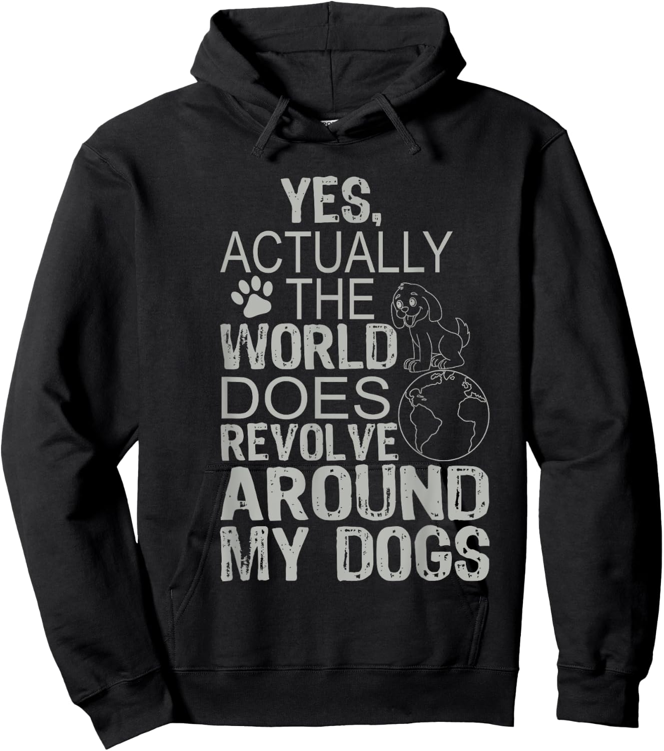 The World Revolves Around My Dogs Hoodie - Hoodie | Black