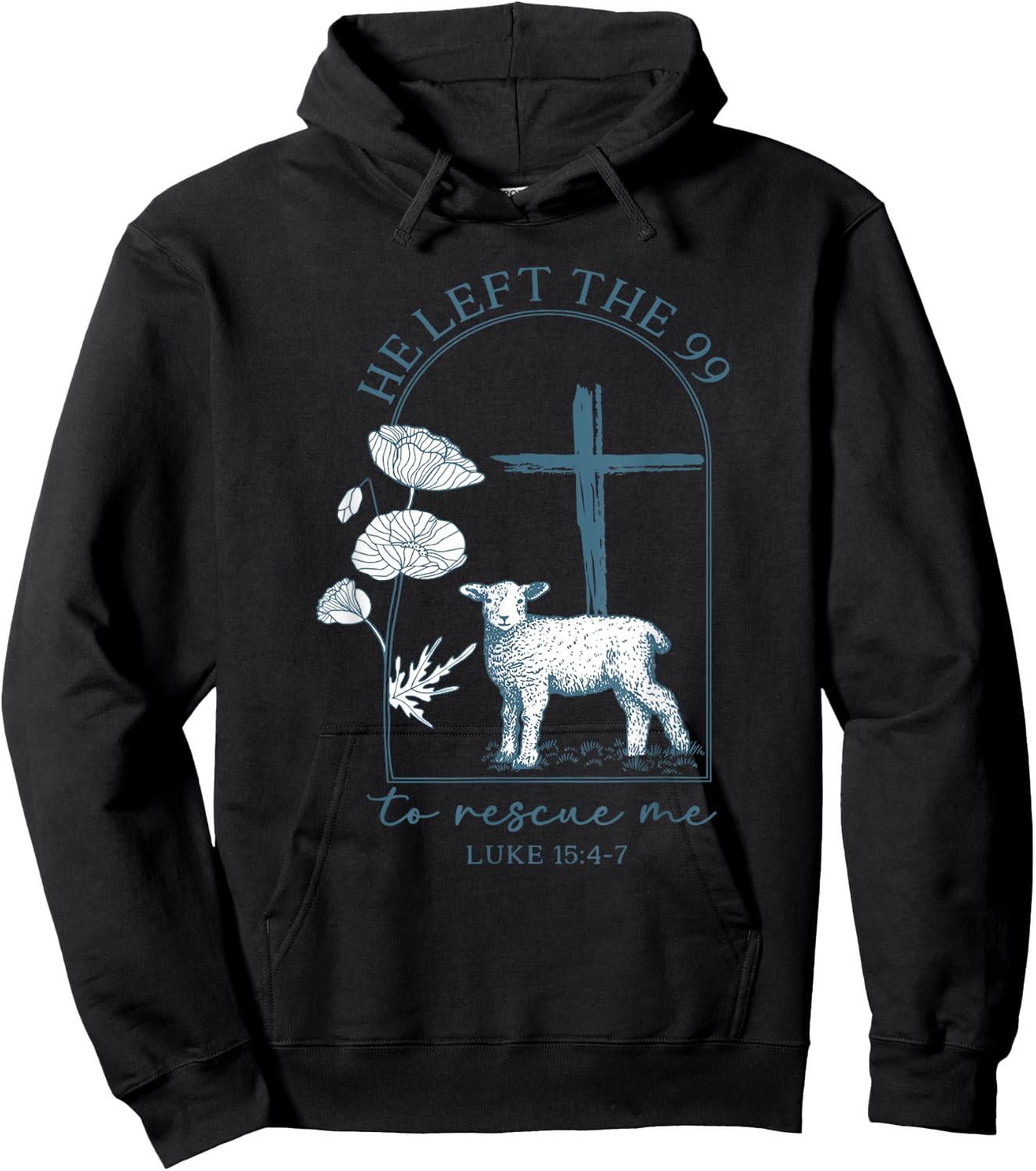 Retro He Left The 99 To Find Me Luke 15.4-7 Hoodie - Hoodie | Black