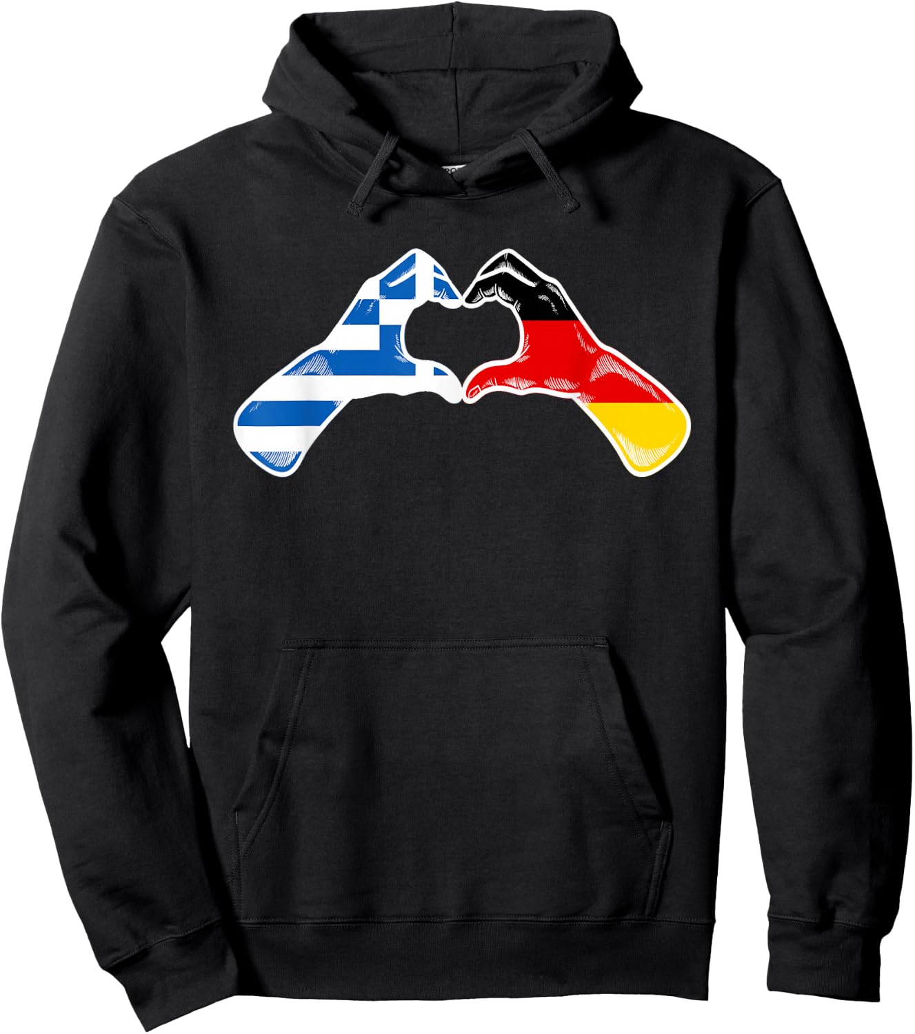 Griechenland Deutschland Flagge - Griechisches Deutsches Herz Hoodie - Hoodie | Black