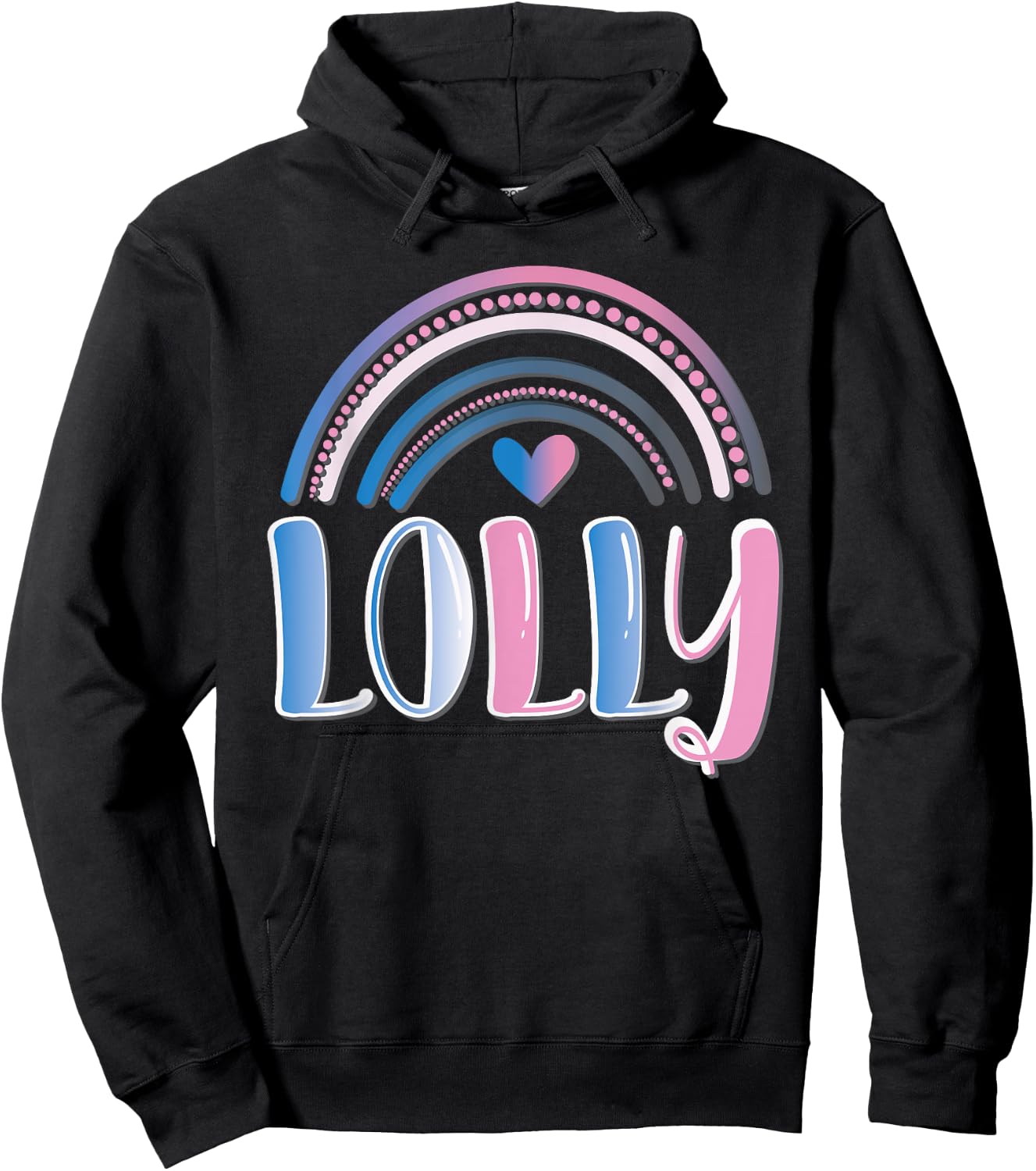 Fun Lolli Lolly Pop Lollipop Grandmother Rainbow Gift Hoodie - Hoodie | Black