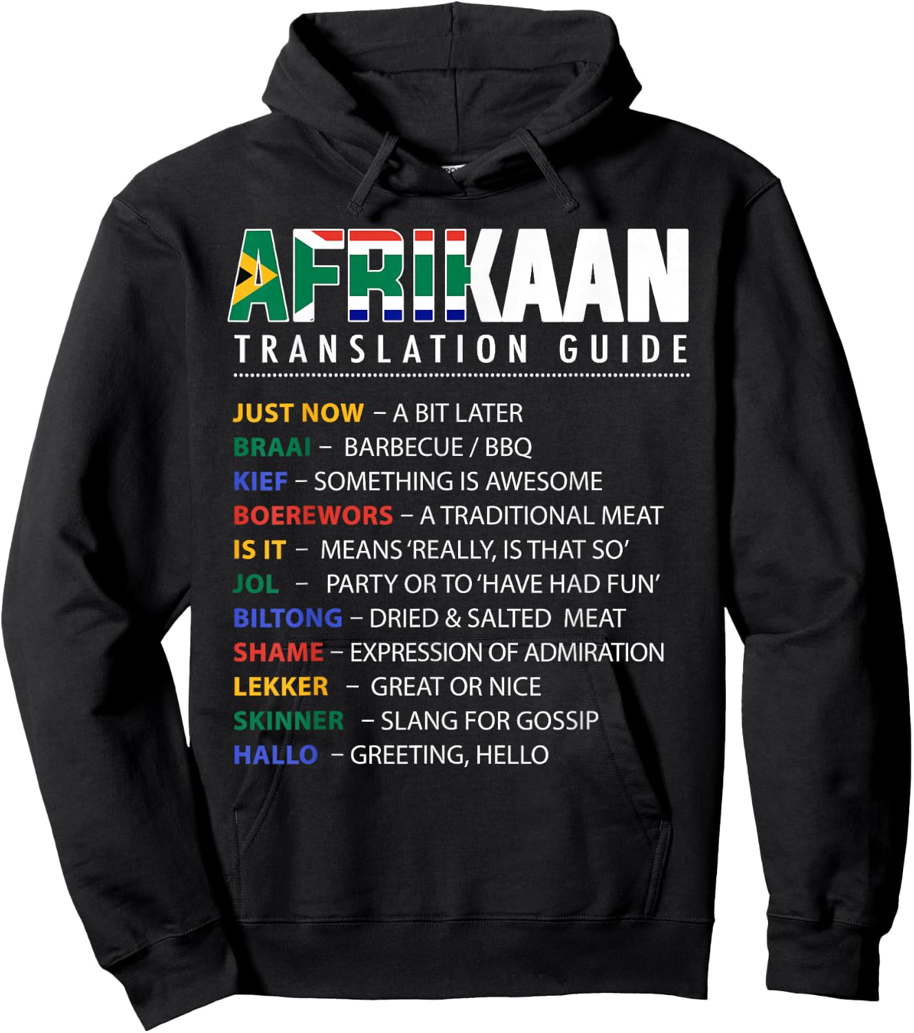 African Translation Guide and South African Slang Hoodie - Hoodie | Black