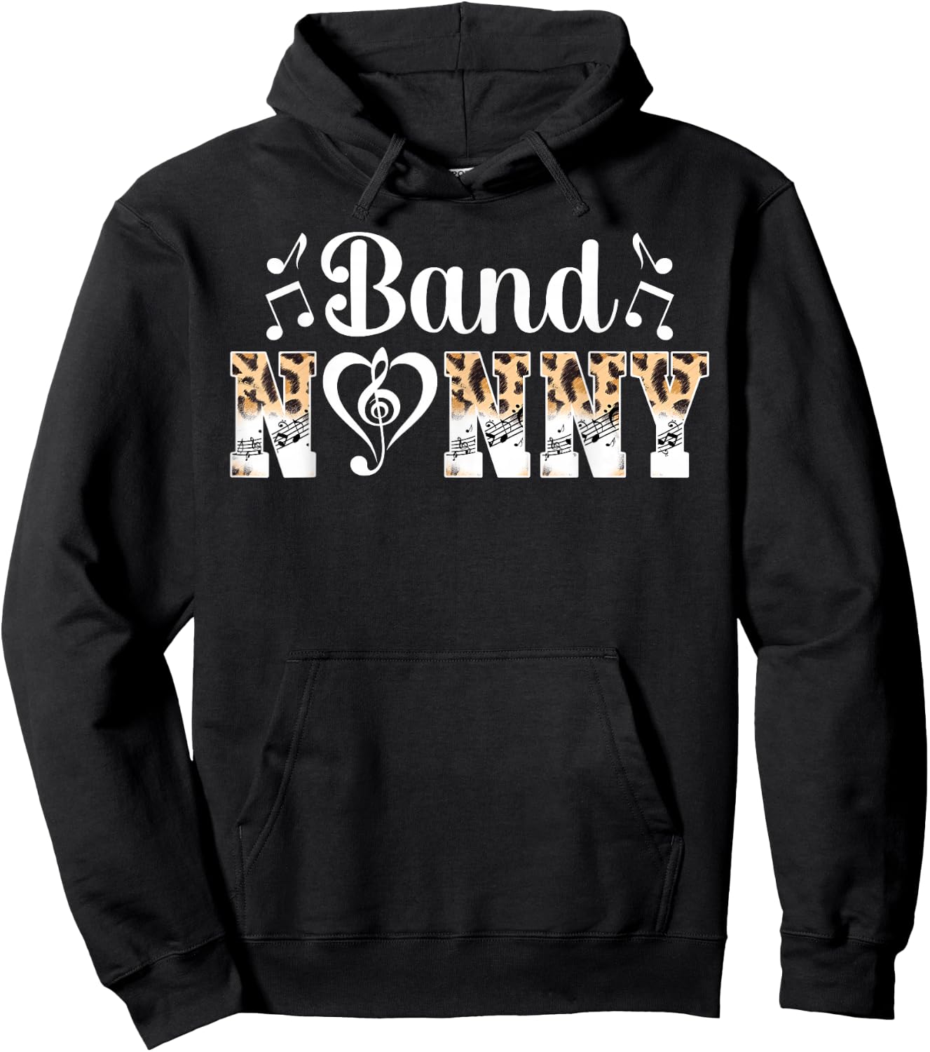 Band Nanny Leopard Marching Band Nanny Grandma Hoodie - Hoodie | Black