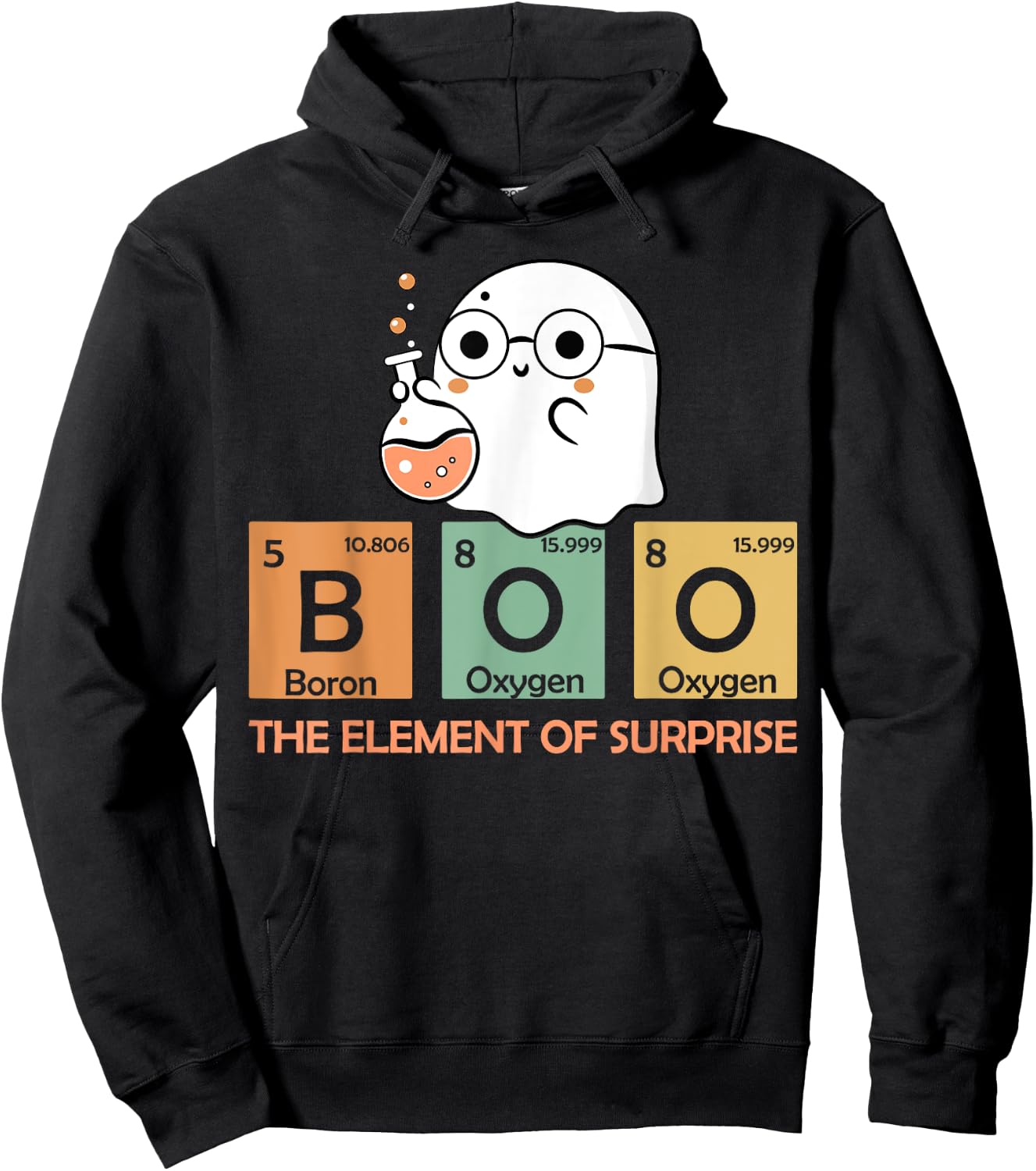 Cute Chemistry Boo The Element Of Surprise Chemist Halloween Hoodie - Hoodie | Black