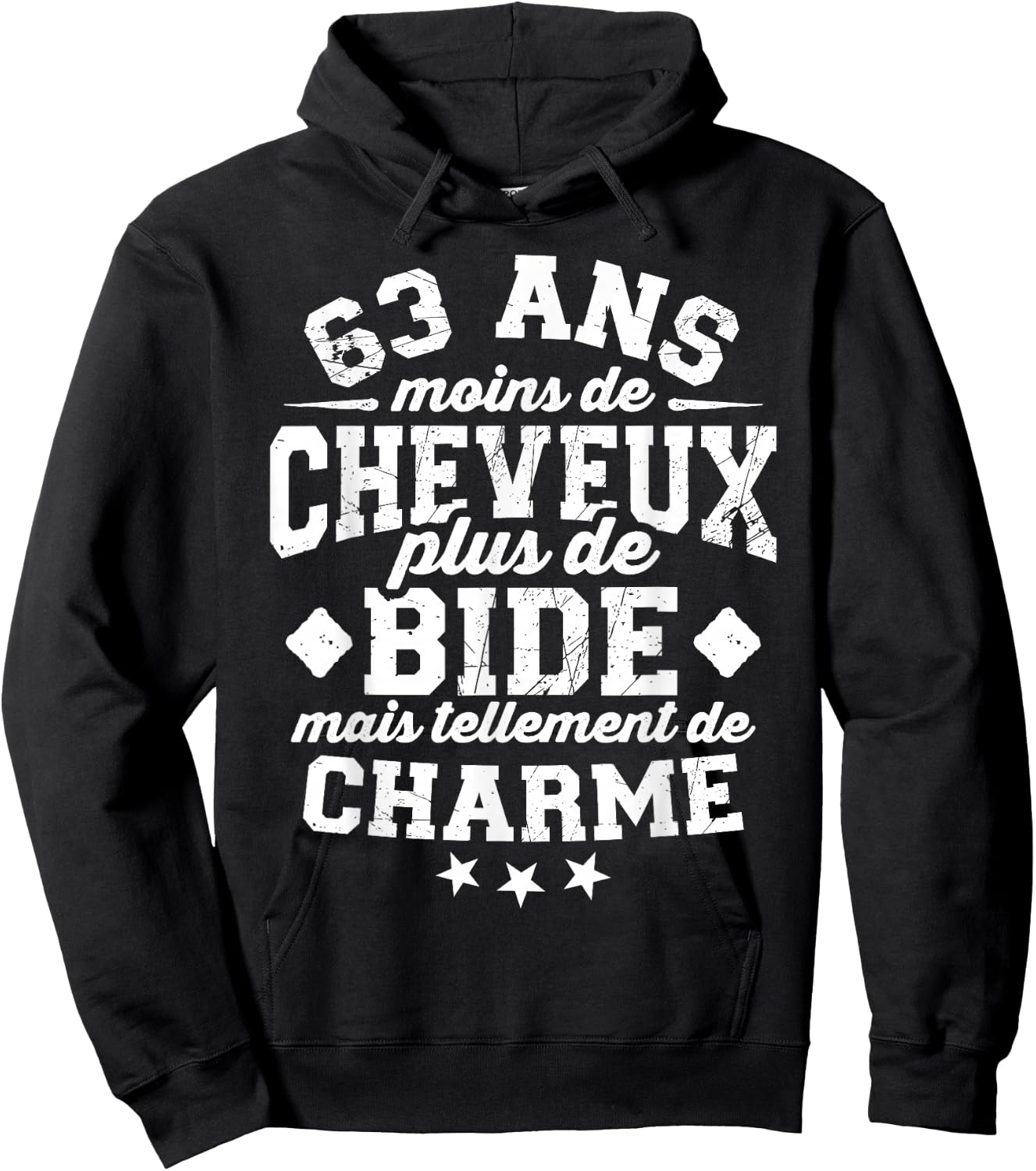 63 ans moins de cheveux plus de bide Cadeau 63e anniversaire Hoodie - Hoodie | Black