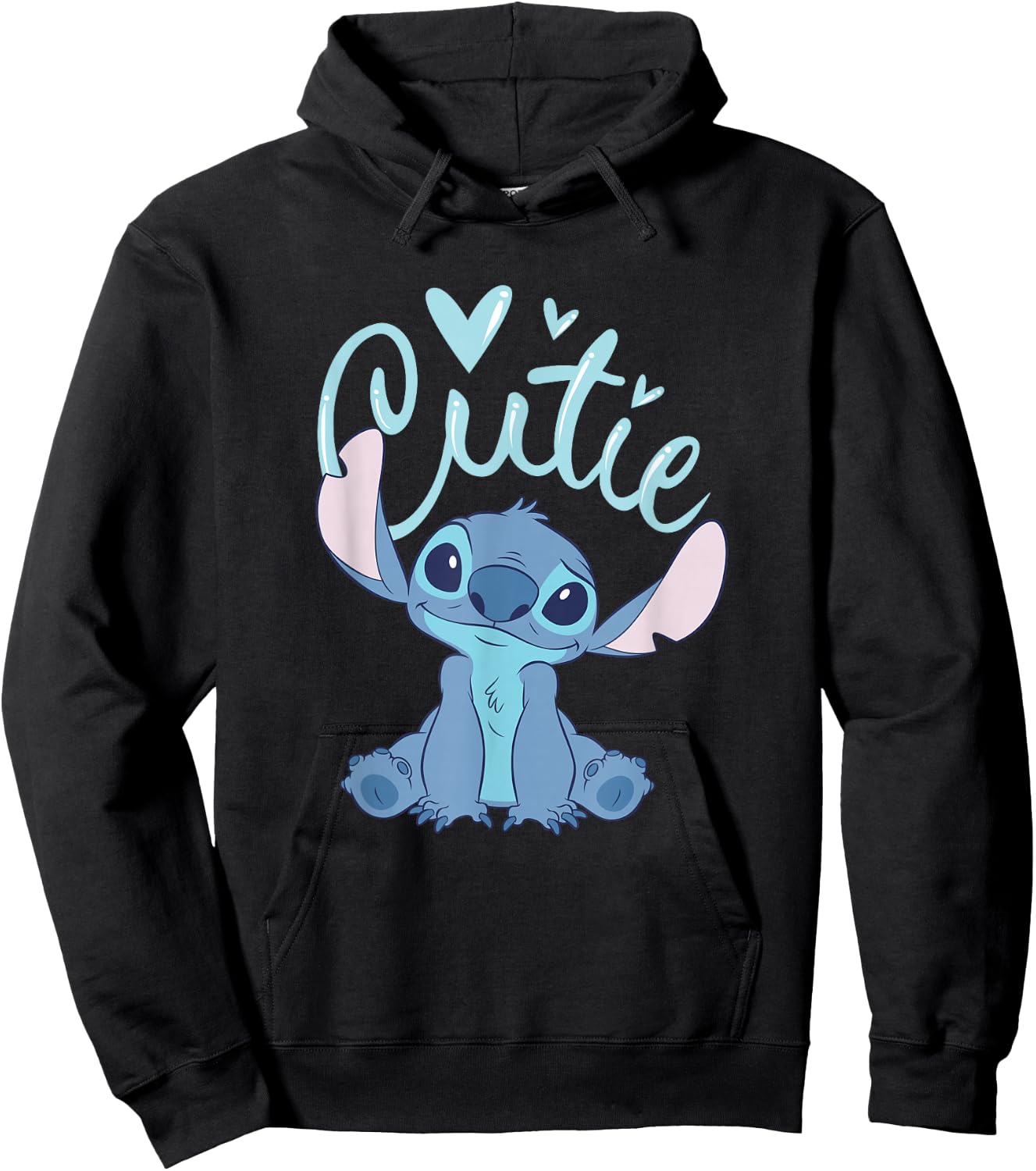 Disney Lilo and Stitch Cutie Pastel Heart Hoodie - Hoodie | Black
