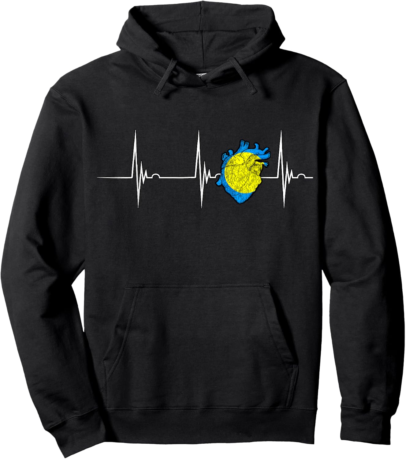 Palauan Pride Palauan Flag Heartbeat EKG Pulse Heart Palau Hoodie - Hoodie | Black
