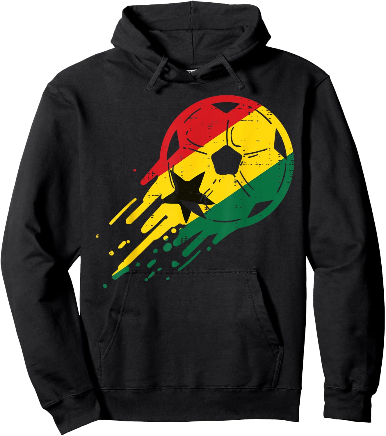 Ghana Soccer Ball Football Fan Men Women Boys Girls Kids Hoodie - Hoodie | Black