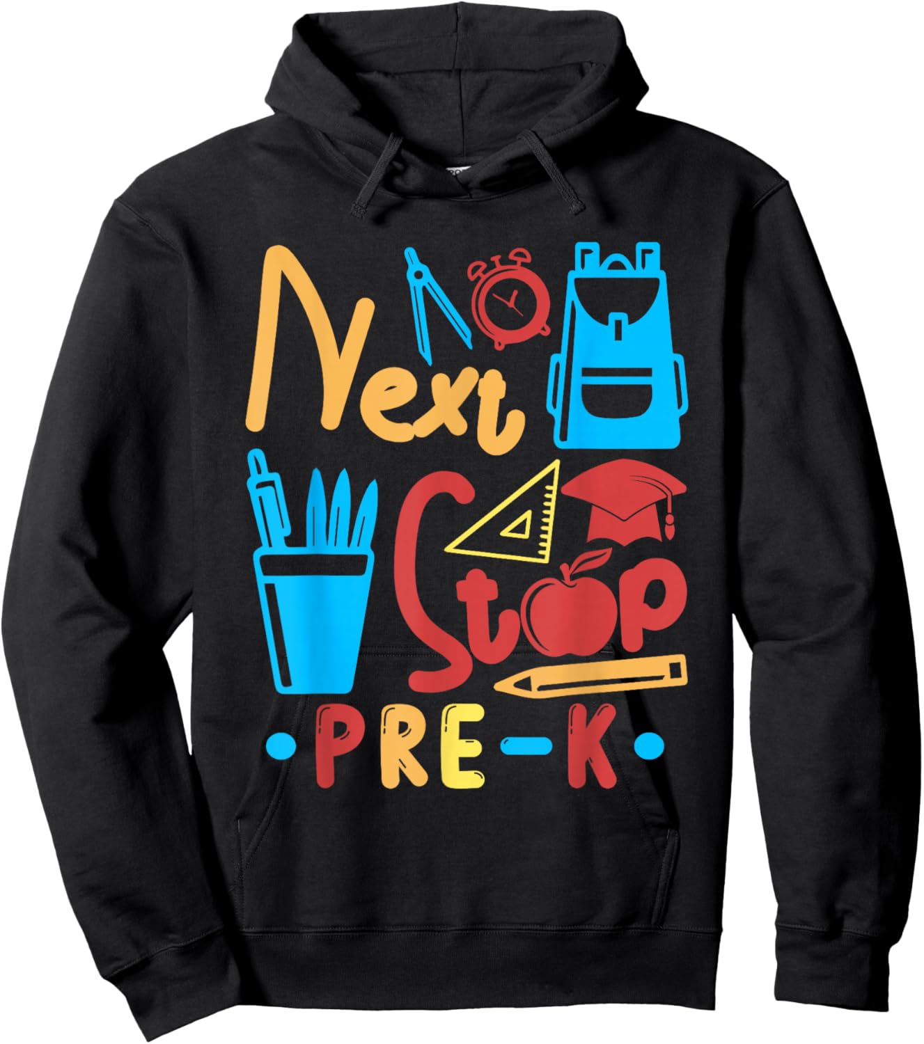 Next Stop Pre-K Costume Graduation Matching Students Hoodie - Hoodie | Black