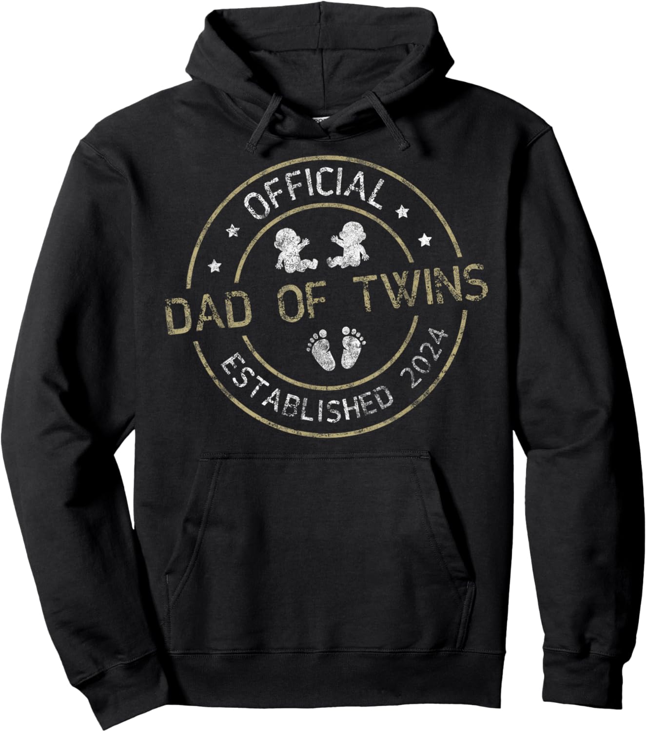 Official Dad of Twins 2024 Father's Day Father of Twins Hoodie - Hoodie | Black
