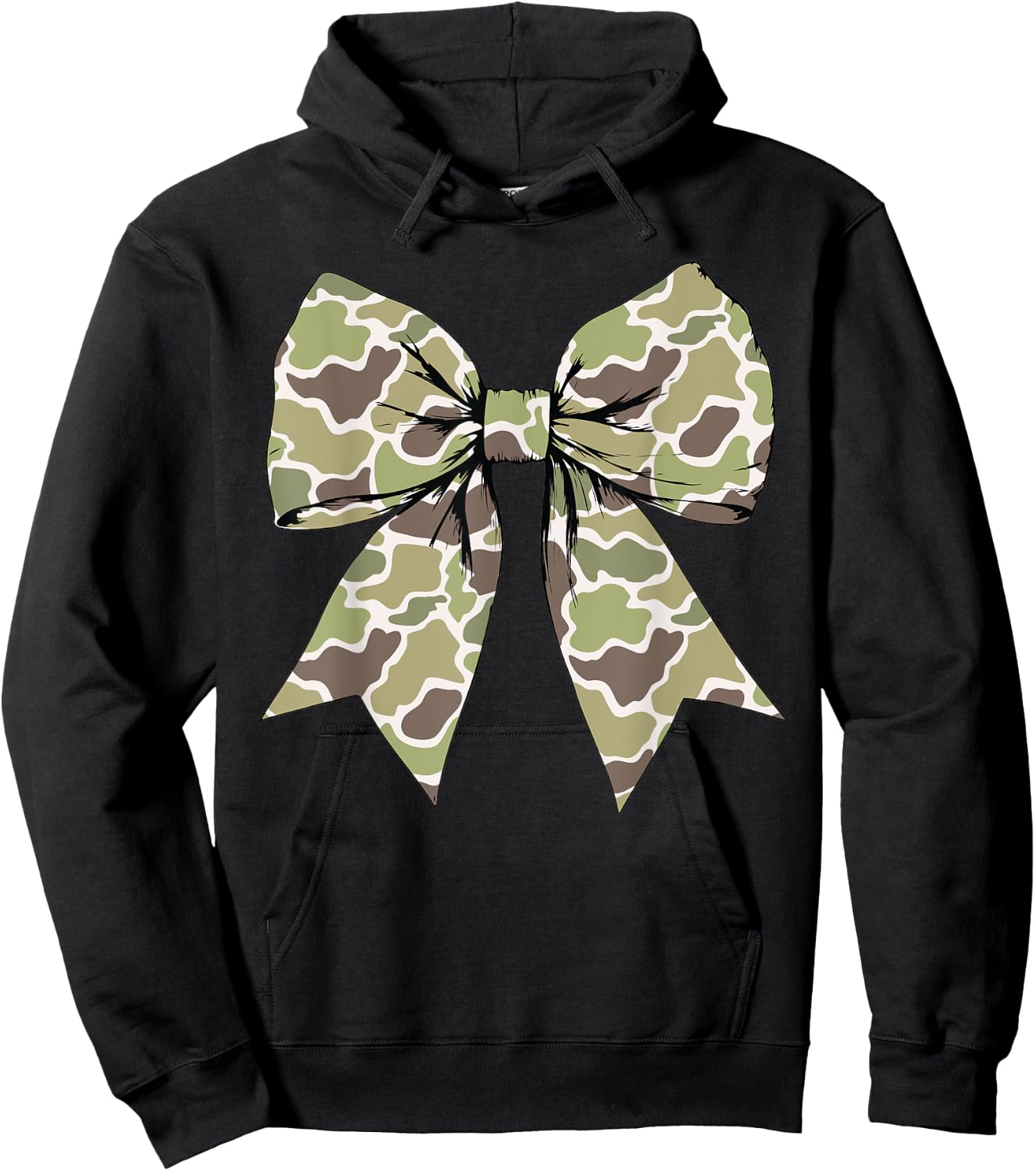 Camo Coquette Bow Women Girls Kids Hoodie - Hoodie | Black