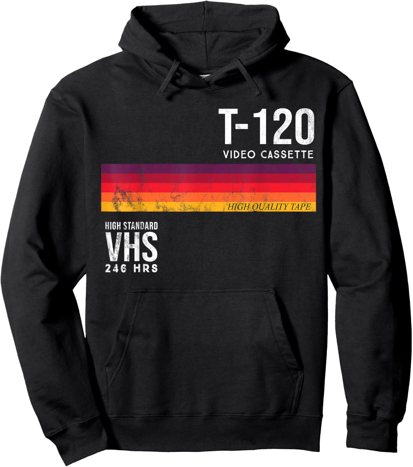 Vintage 80s Video Cassette Tape VHS , black Hoodie - Hoodie | Black