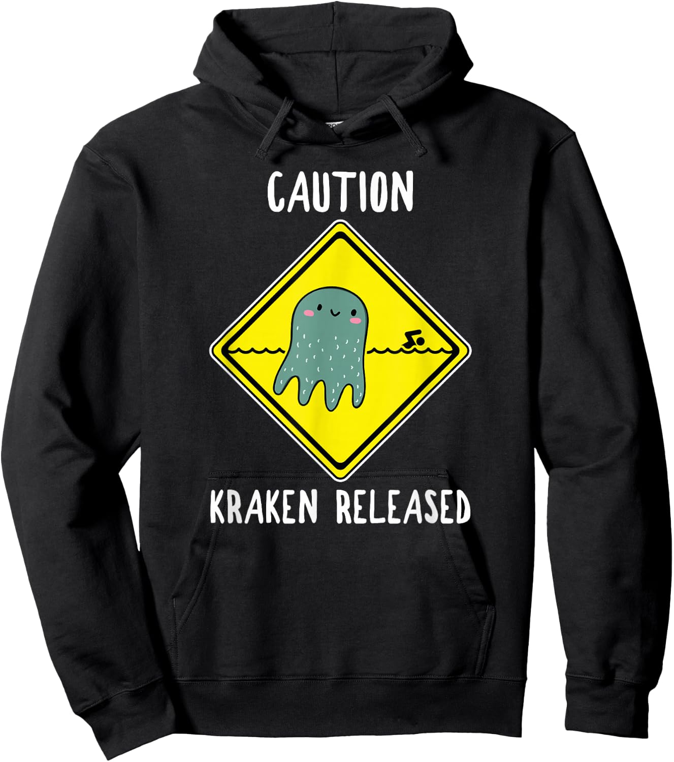 Release The Kraken Shirt Caution Sign Funny Octopus Gift Hoodie - Hoodie | Black