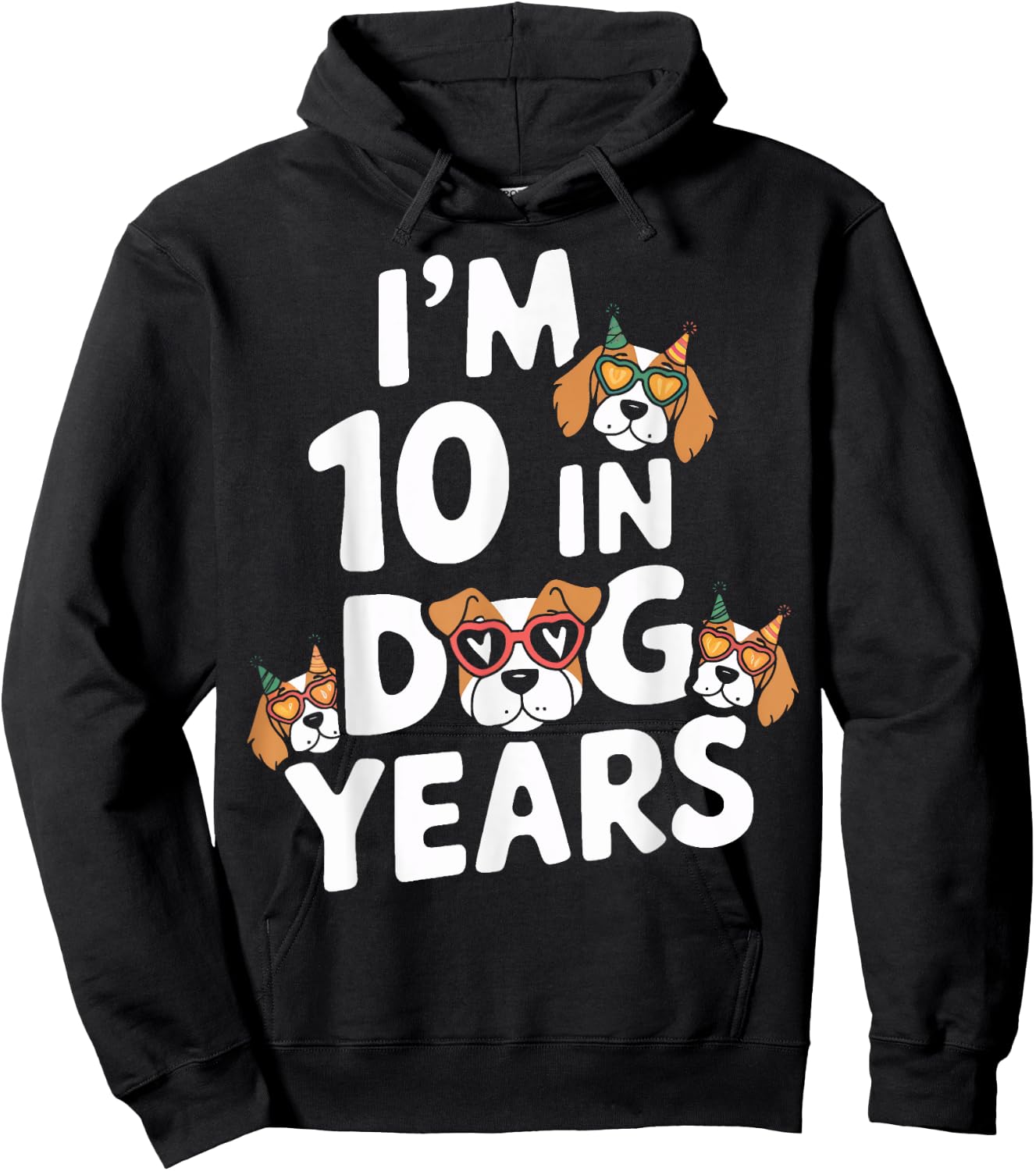 I Am 10 In Dog Years Turning 70 Year Old 70th Birthday Party Hoodie - Hoodie | Black
