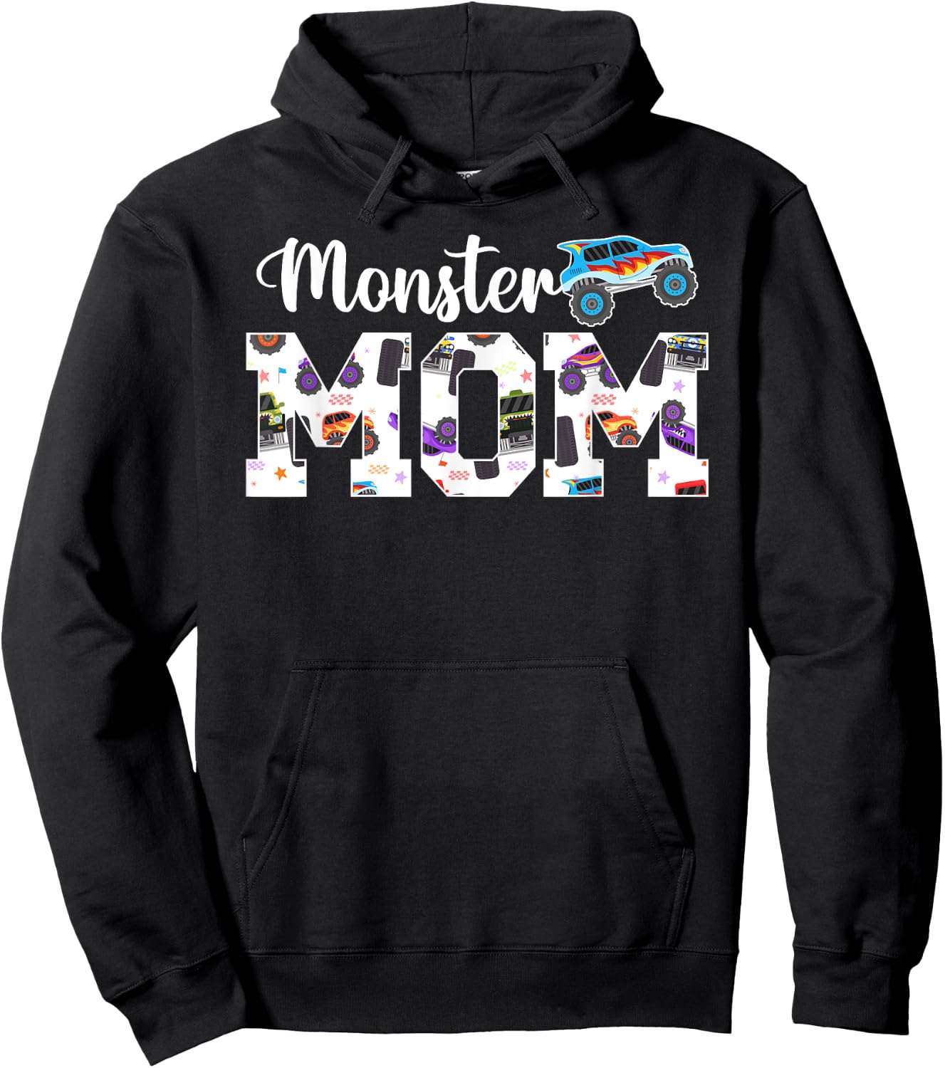 Monster Mom Monster Truck Mom Monster Truck Mother Hoodie - Hoodie | Black