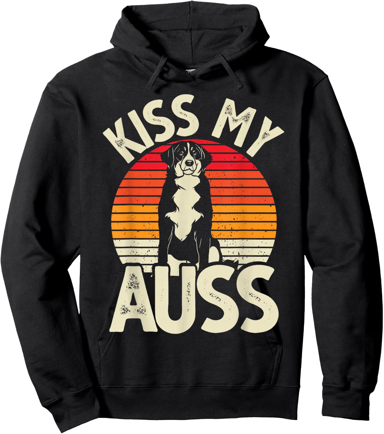 Kiss My Auss Australian Shepherd Aussie Hoodie - Hoodie | Black