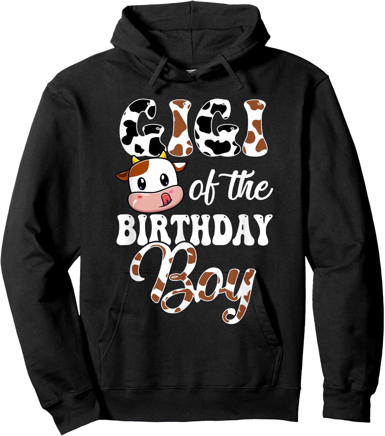 Gigi Of The Birthday Boy Cow Farm 1St Birthday Boy Hoodie - Hoodie | Black