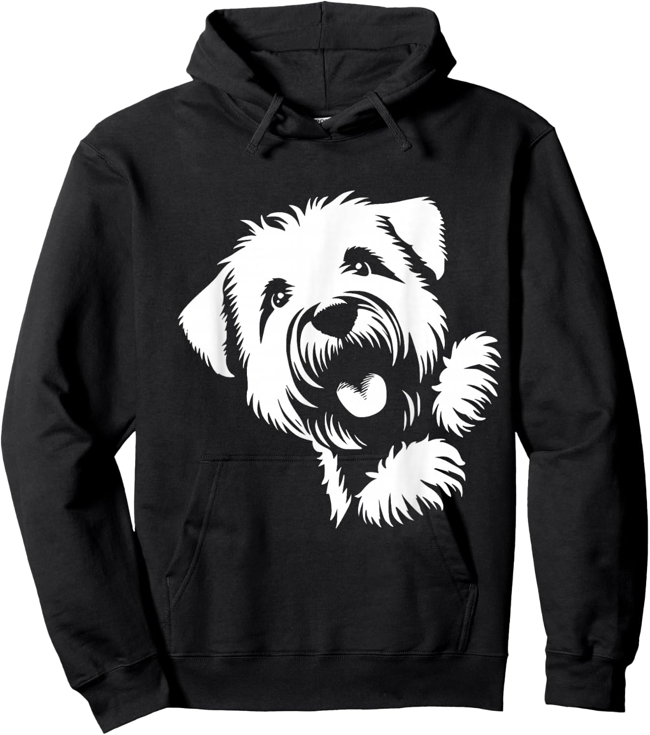 Soft Coated Wheaten Terrier Peeking Dog Graphic Design , Small, Black Hoodie - Hoodie | Black