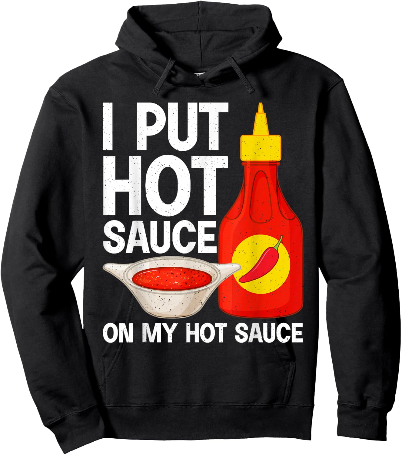 Funny Hot Sauce Art Women Sriracha Spicy Chili Food Hoodie - Hoodie | Black
