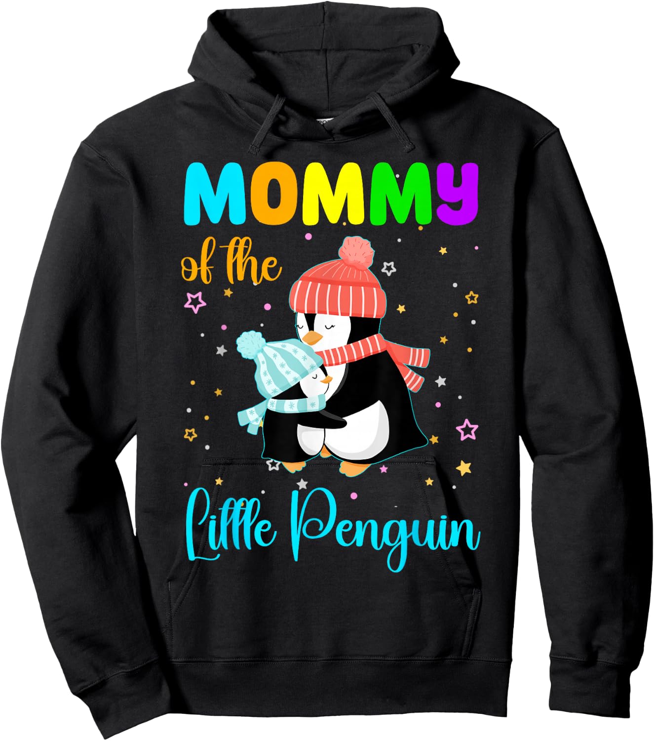 Mommy Of Little Penguin Birthday Family Matching Hoodie - Hoodie | Black