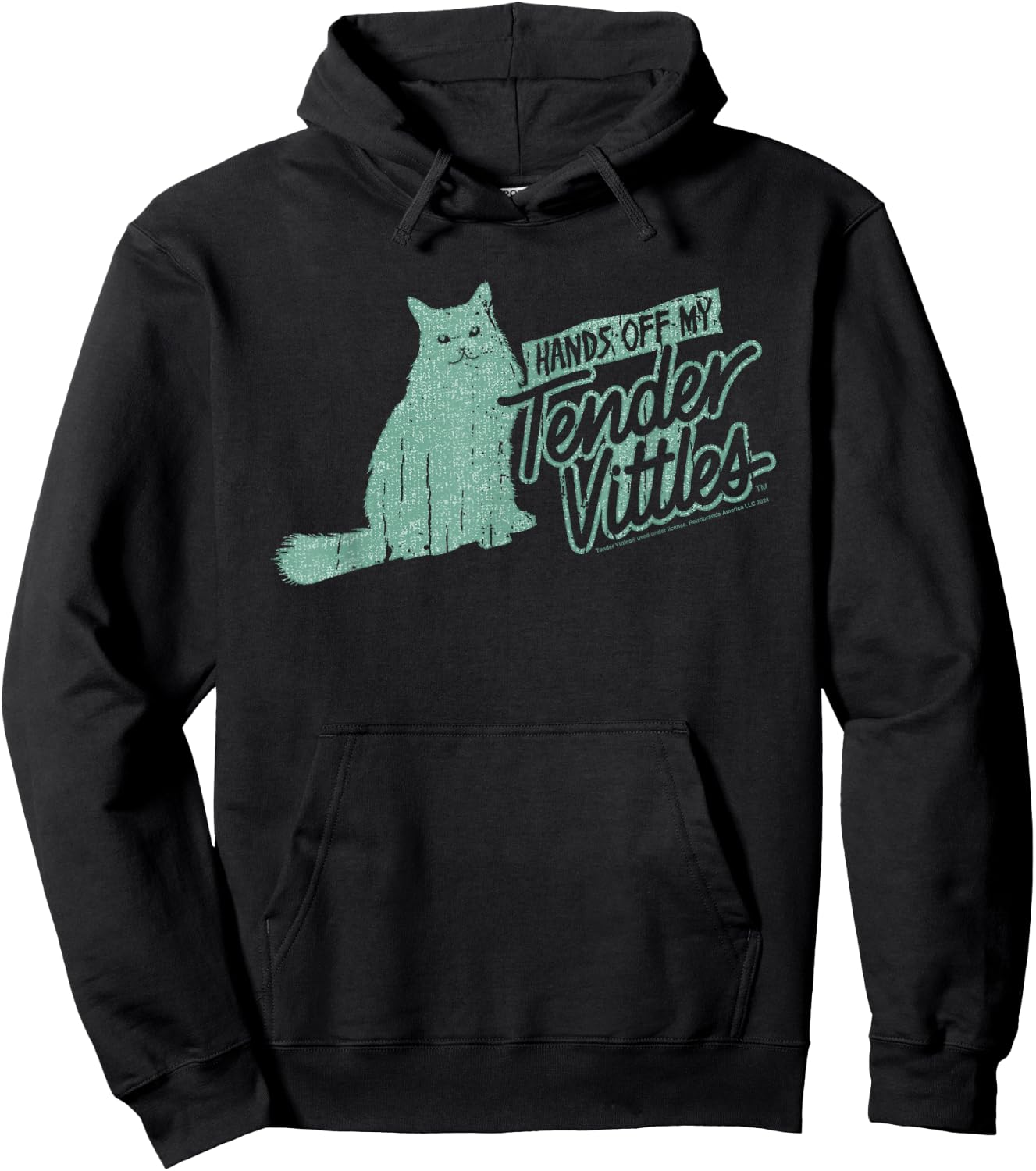 Hands Off My Tender Vittles Retro Cat Food Men Women Kids Hoodie - Hoodie | Black
