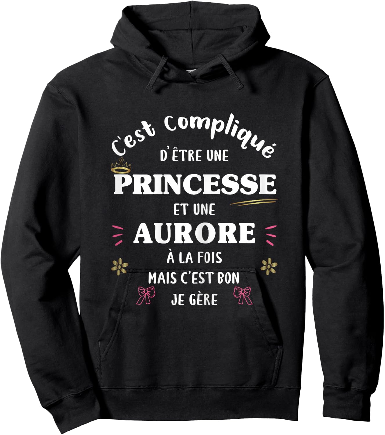 Women's Princess Humour Personalised Gift Aurore , Black, Female X-Small Hoodie - Hoodie | Black