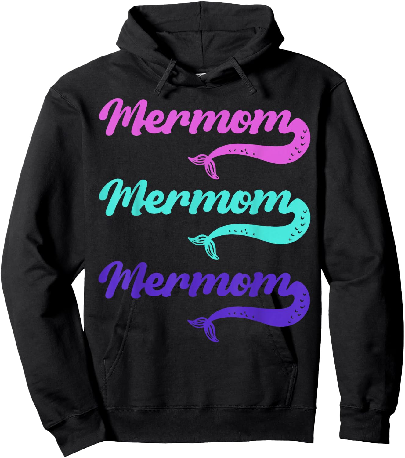 Mermaid Tail Mermom Sea Hoodie - Hoodie | Black