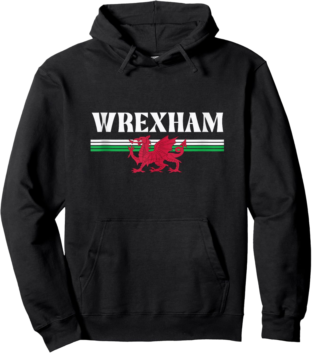 Wrexham Wales Flag Emblem, Wrexham Wales Hoodie - Hoodie | Black
