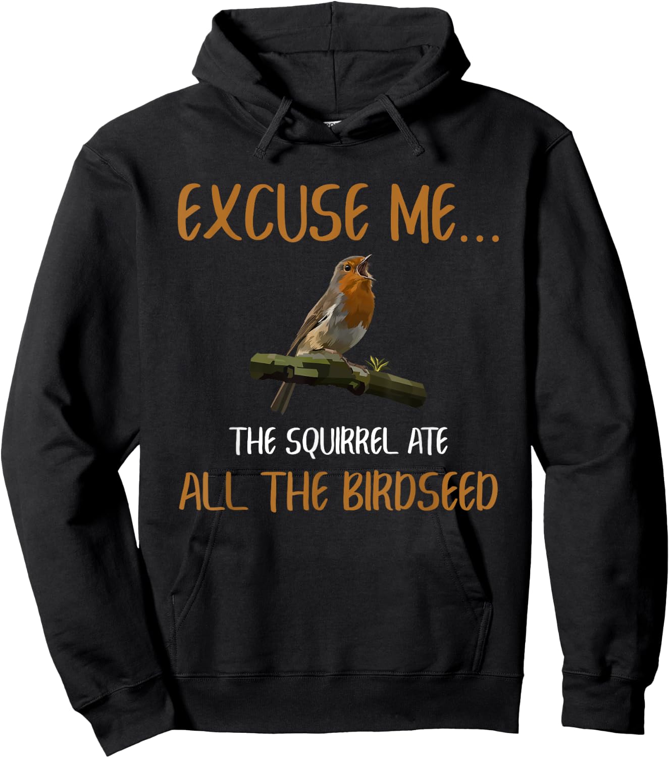 Birding Bird Watching Birder Squirrel Ate All The Birdseed Hoodie - Hoodie | Black