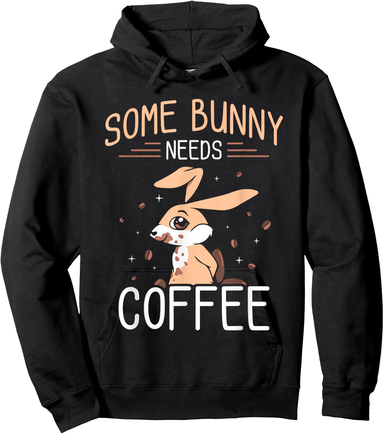 Some Bunny Needs Coffee Egg Sayings Happy Easter Hoodie - Hoodie | Black
