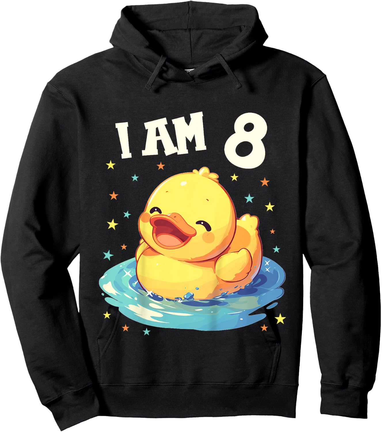 Kids 8 Years old 8 birthday Ducks Boy Girl Duck Hoodie - Hoodie | Black