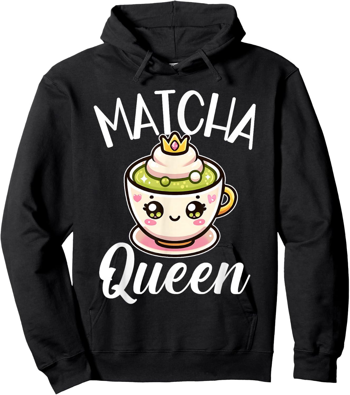 Matcha Queen Matcha Fan Outfit and Girls Hoodie - Hoodie | Black
