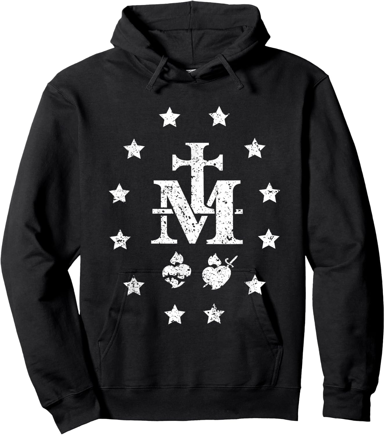 Miraculous Medal Design- Our Lady Blessed Mother Army Hoodie - Hoodie | Black