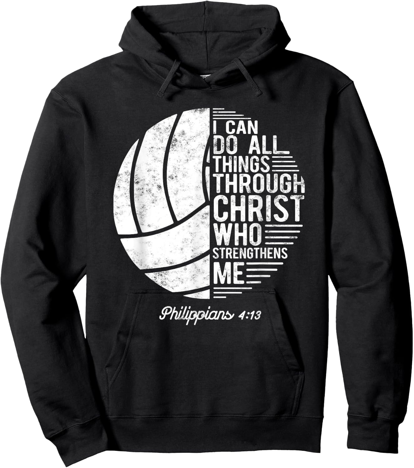 Christian Volleyball I Can Do All Things Philippians 4 13 Hoodie - Hoodie | Black