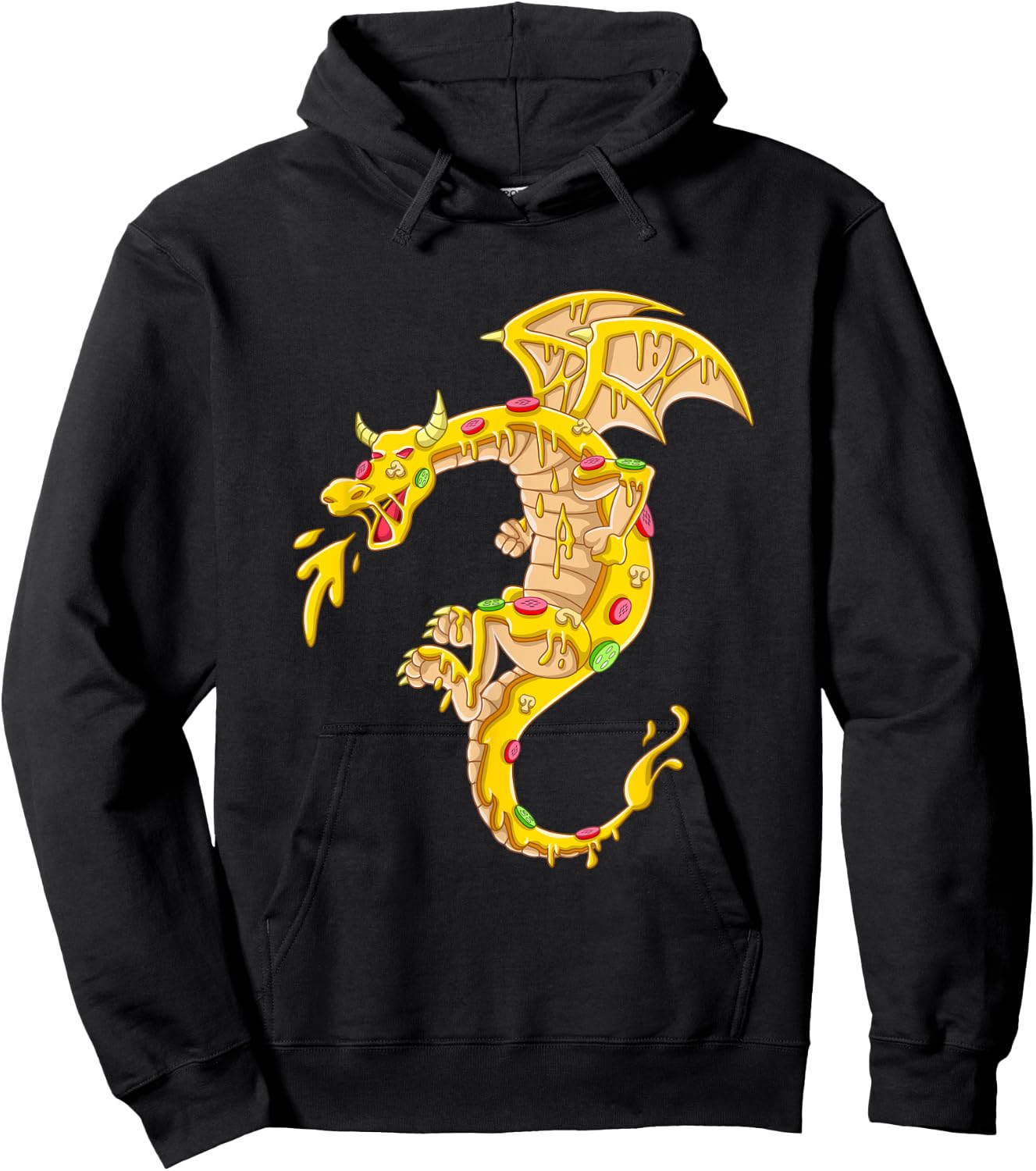 Pizza Dragon Pizza Dragon Delicious Italian Food Cheese Hoodie - Hoodie | Black