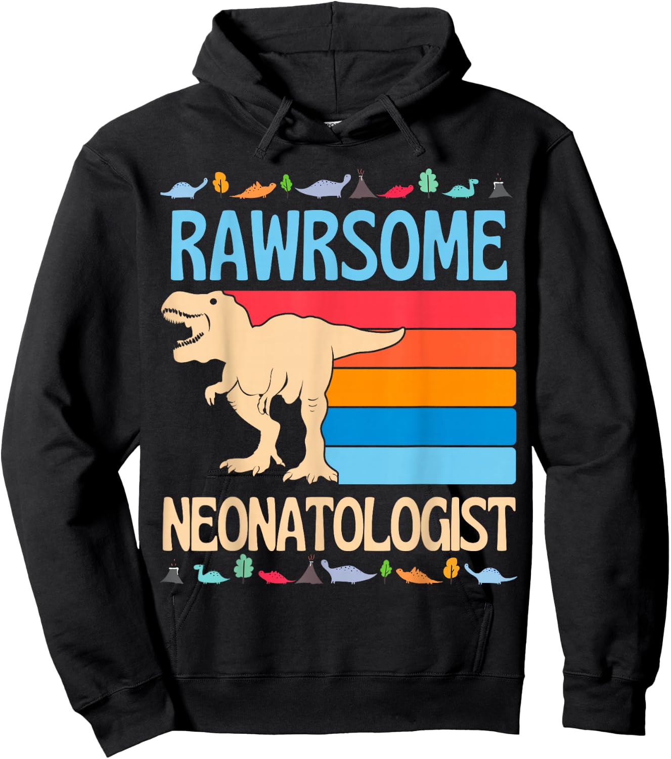 Awesome Neonatologist Baby Nicu Doctor Neonatal Dinosaur Hoodie - Hoodie | Black