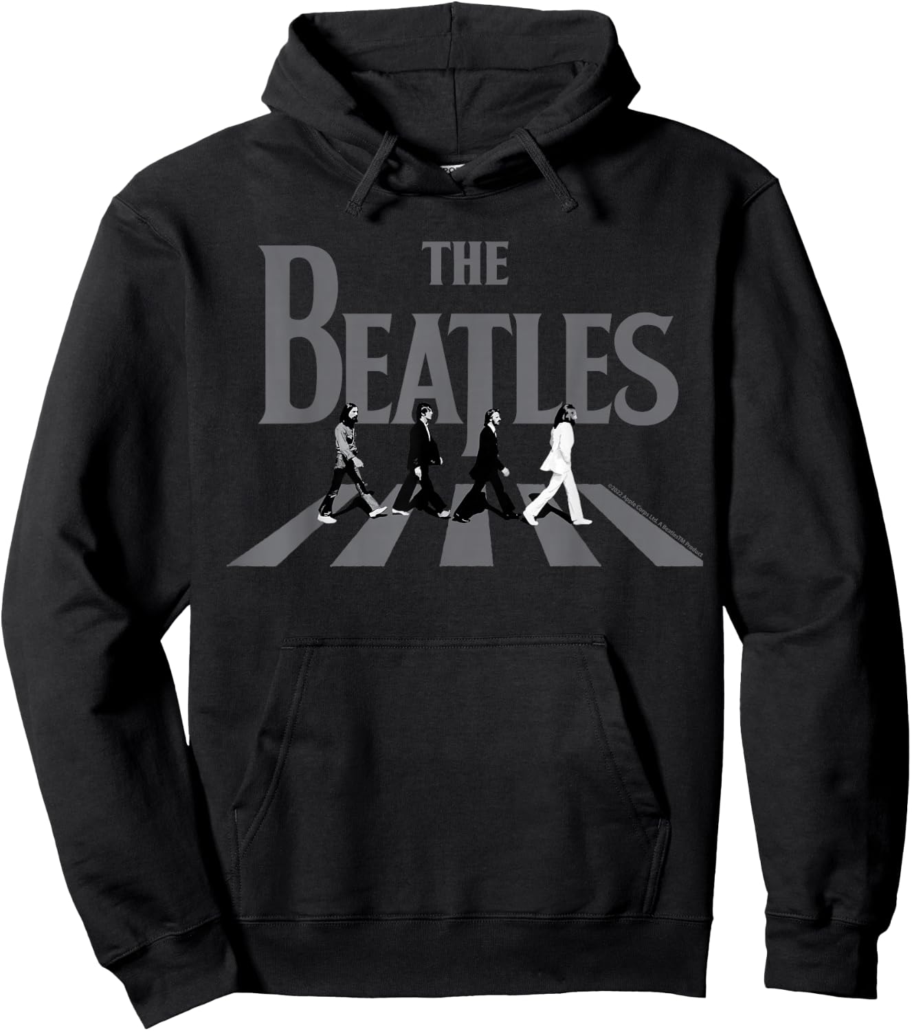 The Beatles Abbey Road Grayscale Album Cover Black Adult Beatles Fans All Ages Short Sleeve S Hoodie - Hoodie | Black
