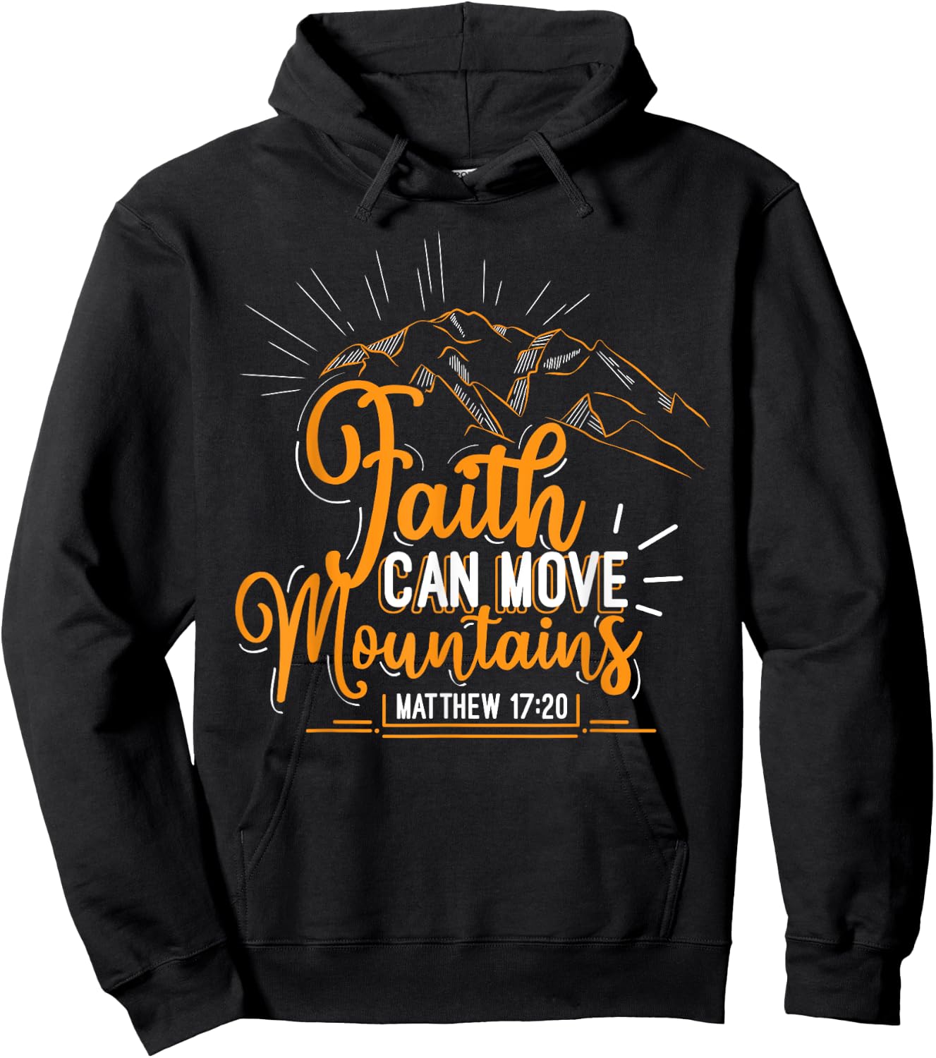 Faith Can Move Mountains Christian Inspirational Matching Hoodie - Hoodie | Black