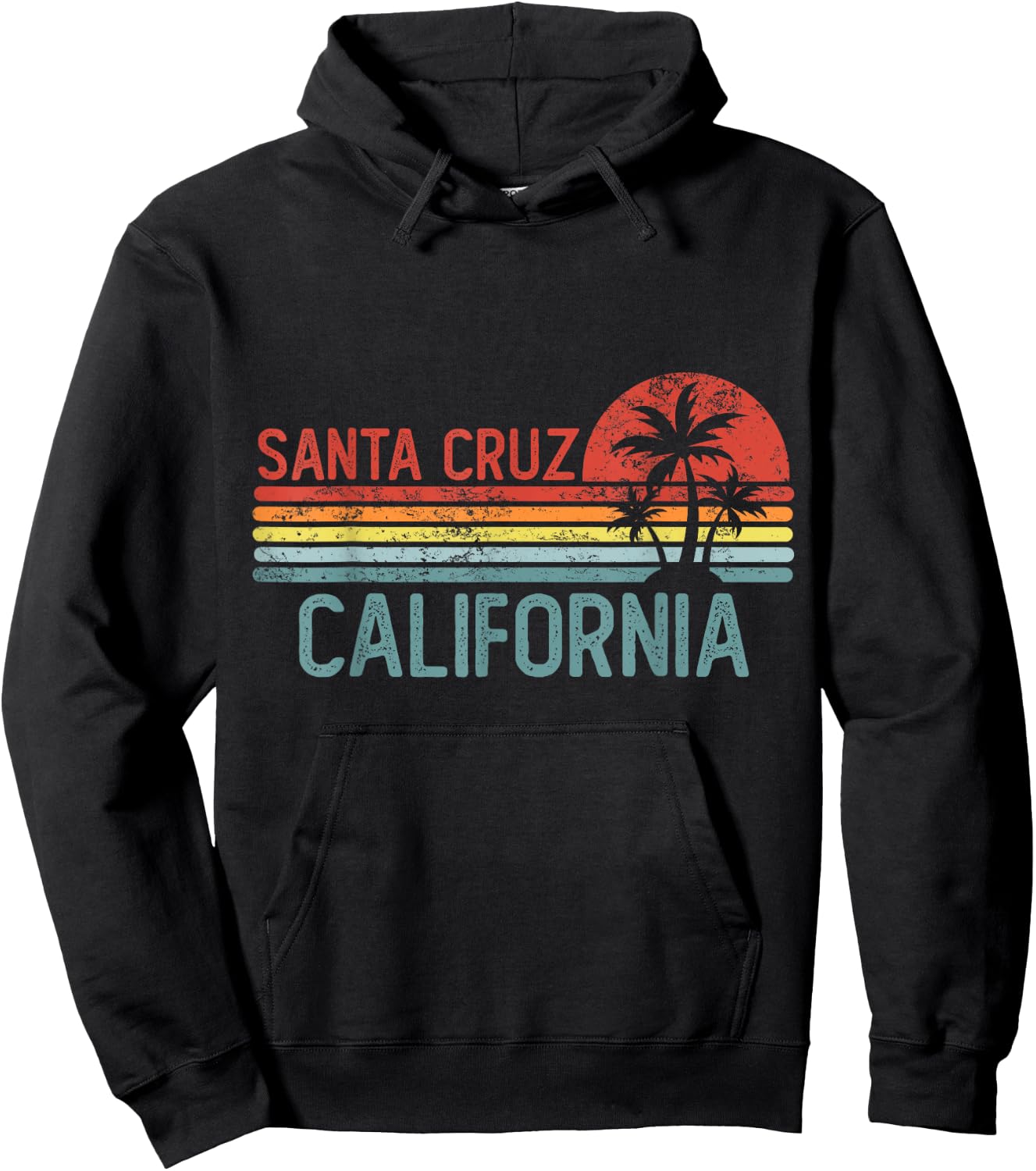 Santa Cruz California Funny USA City Trip Home Roots Hoodie - Hoodie | Black