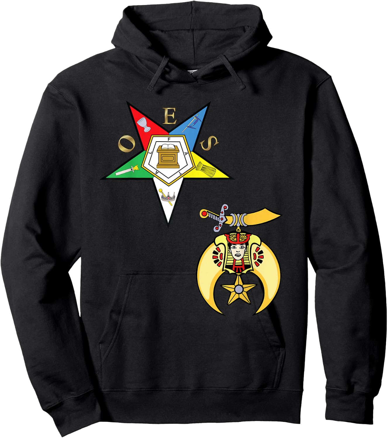 OES Daughters of Sphinx Split Order Eastern Star Sister Hoodie - Hoodie | Black