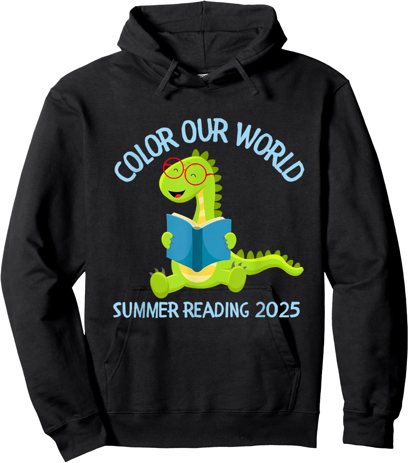 Color Our World Summer 2025 Reading Program Dinosaur Hoodie - Hoodie | Black