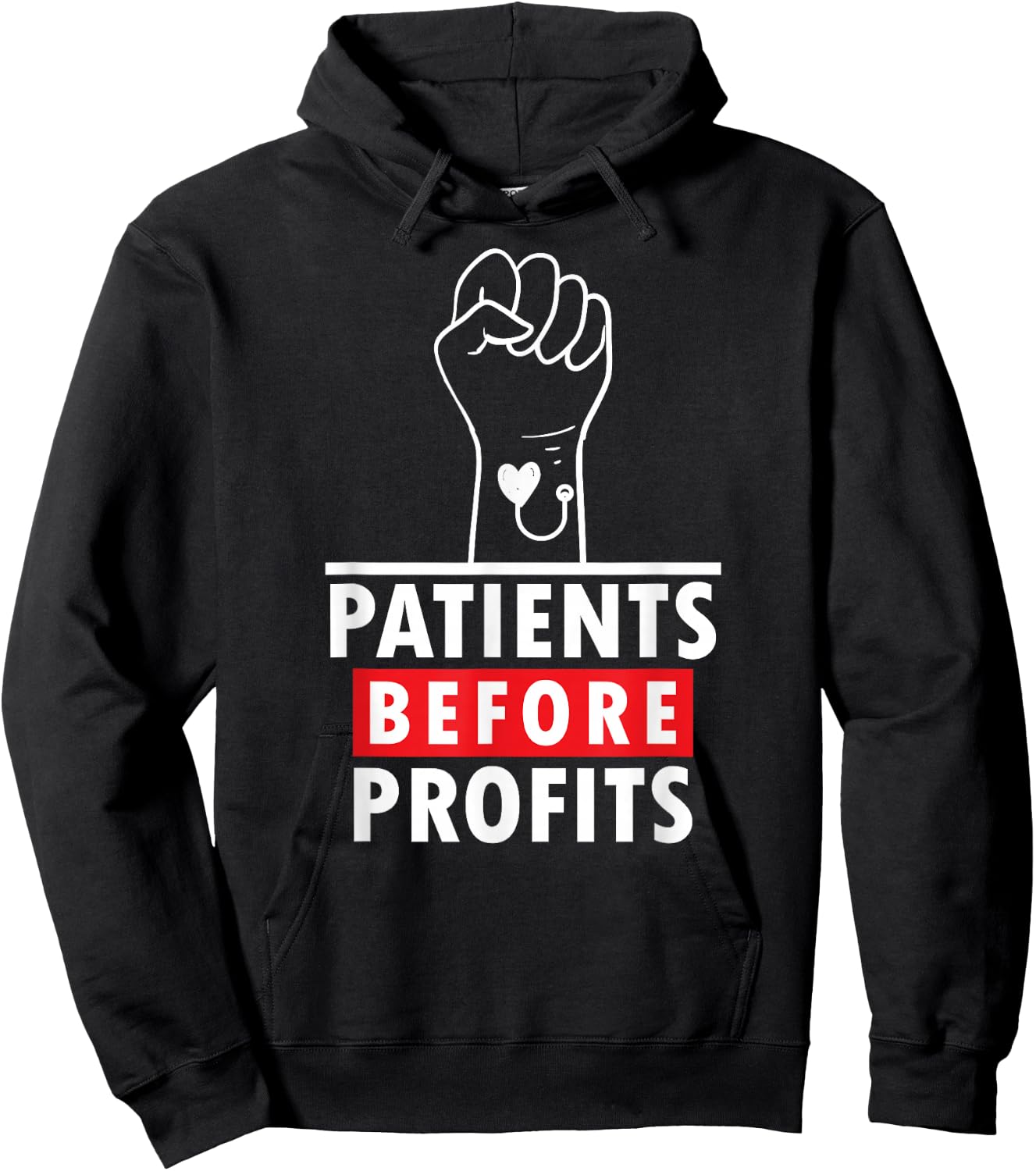 Patients Before Profits, Minnesota Nurses On Strike Hoodie - Hoodie | Black