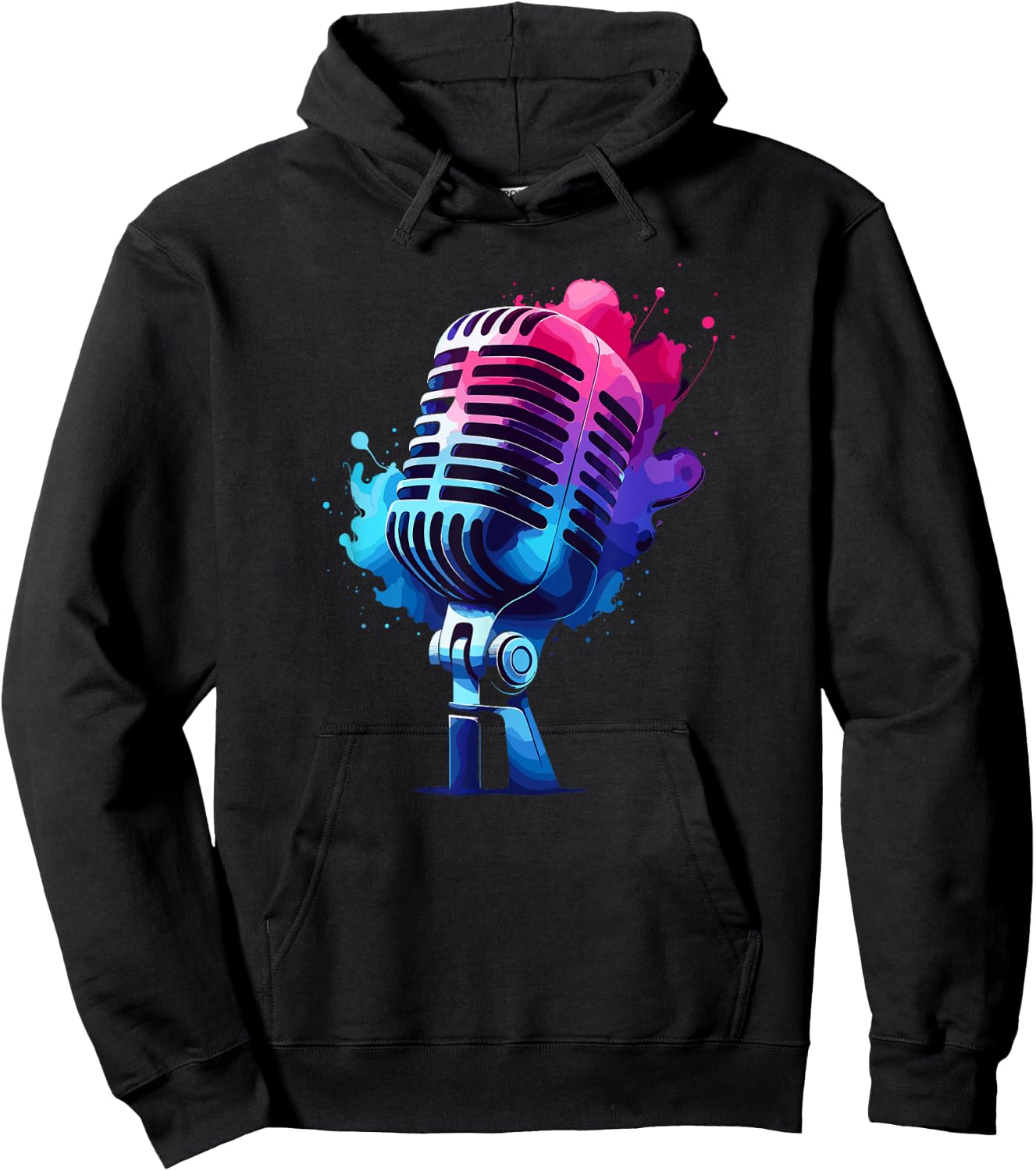 Microphone Mic Singer Podcast Animator Hoodie - Hoodie | Black