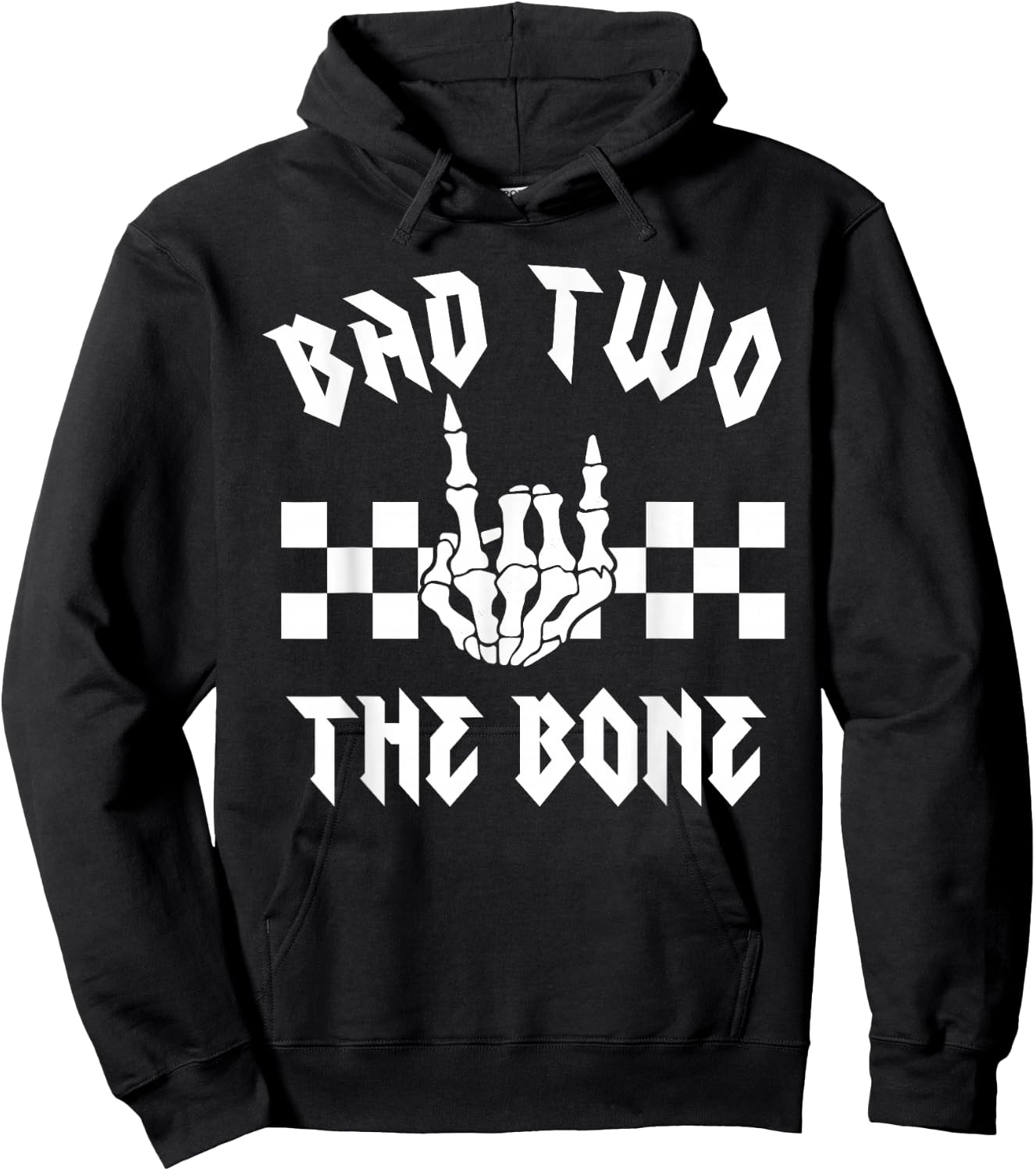 Bad Two The Bone Party Decorations Boy Girl 2nd Birthday Hoodie - Hoodie | Black
